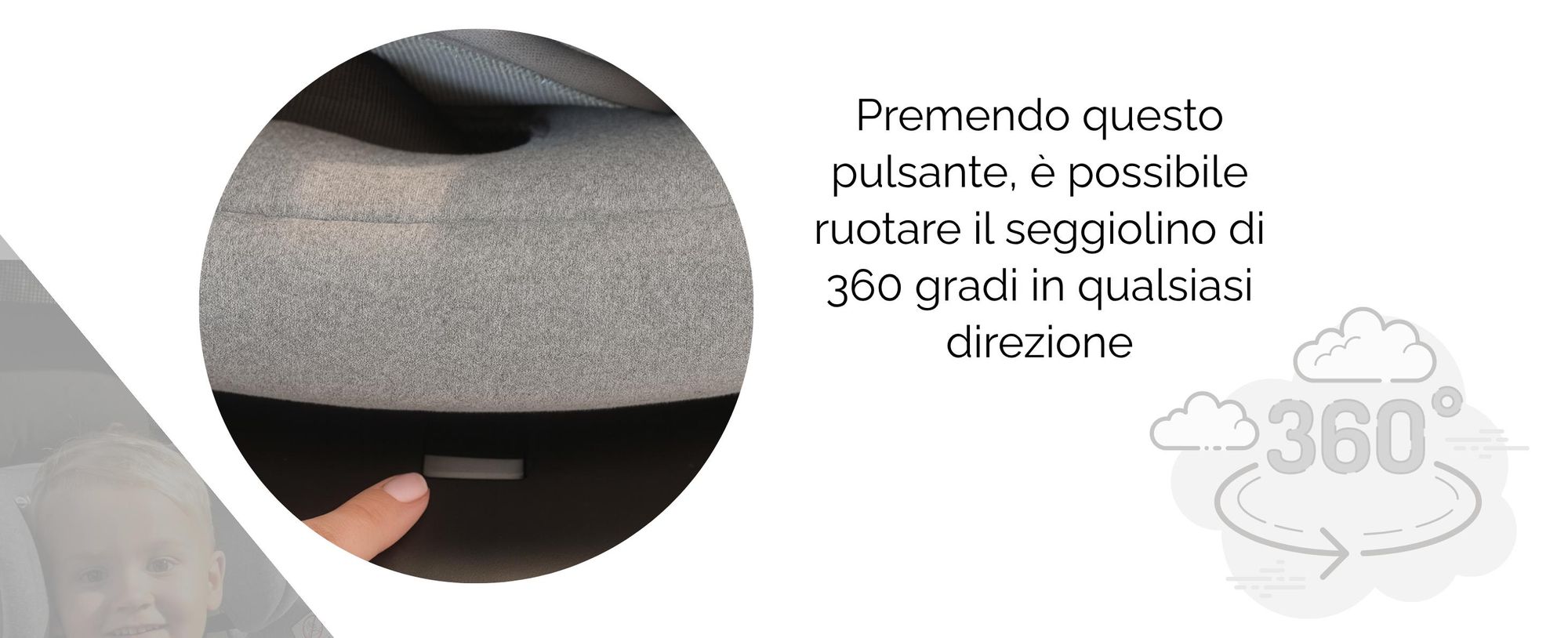 KidsZone Seggiolino Auto 0-36 kg Isofix Girevole 40-150 cm i-Size