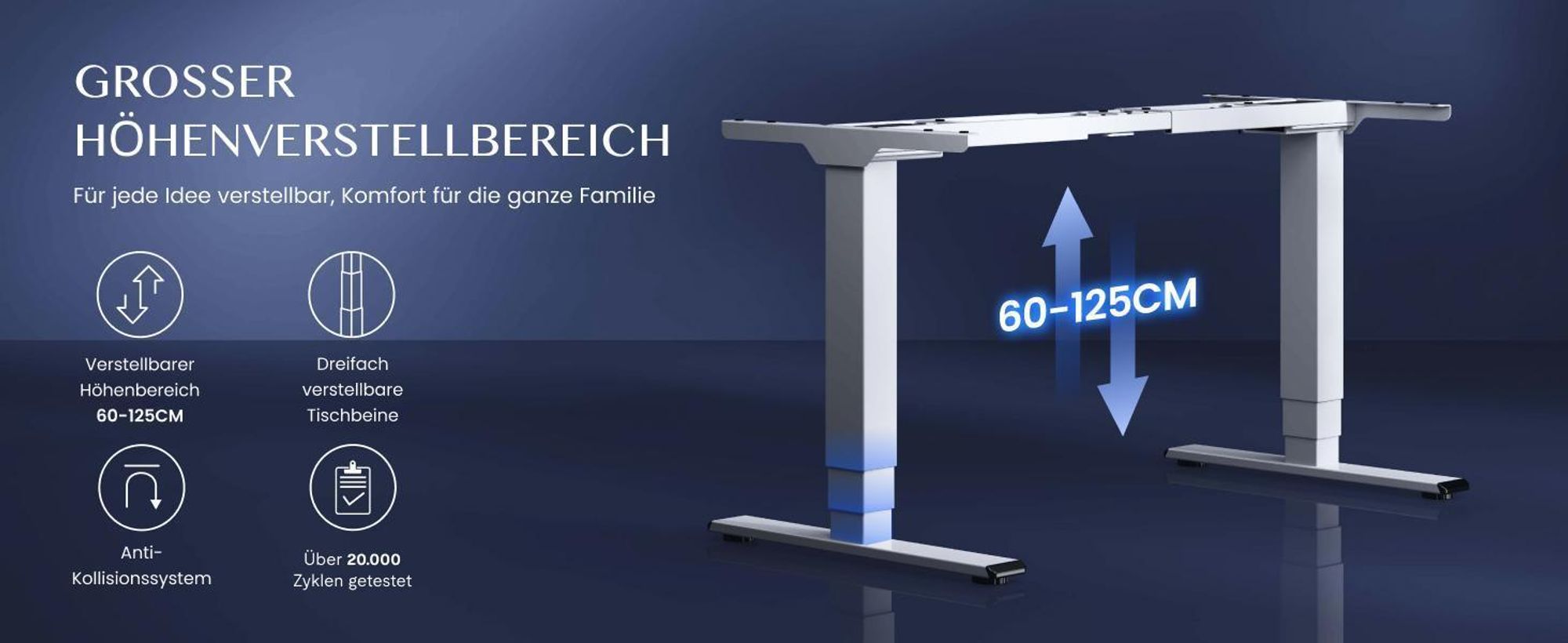 FLEXISPOT E5 Plus Höhenverstellbarer Schreibtisch 160x80cm, Doppelmotor, 25MM EINTEILIGE TISCHPLATTE, USB-Anschluss, 120KG Tragkraft, Ahorn