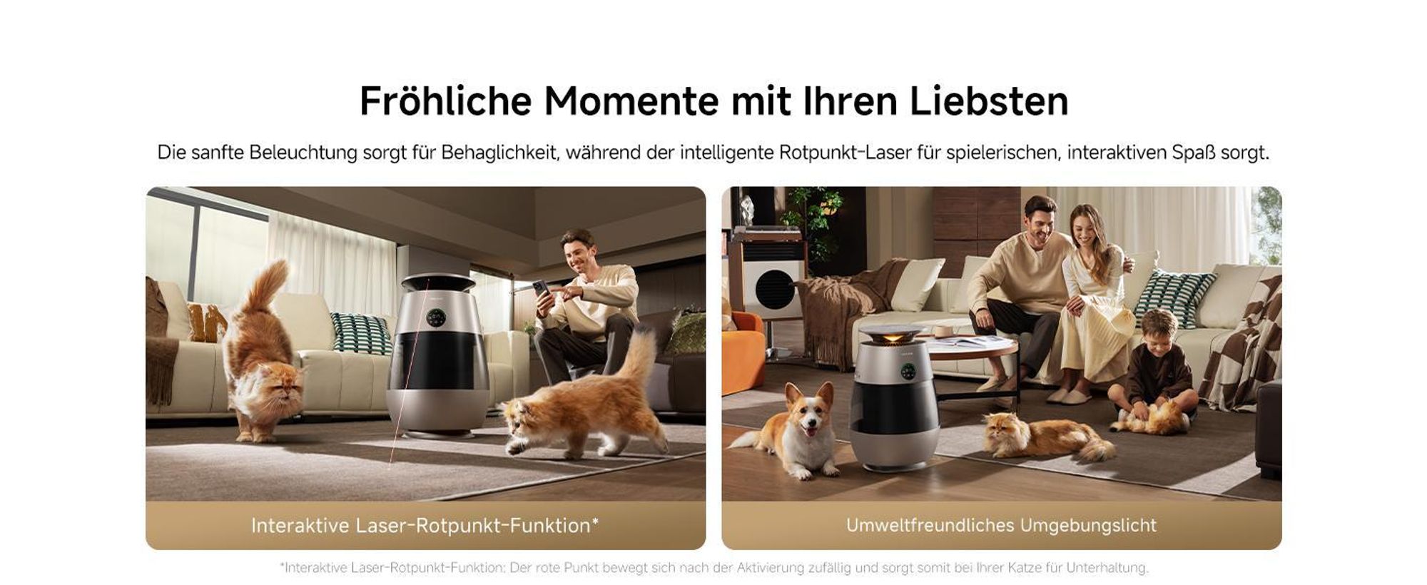 Dreame AP10 Luftreiniger für Haustiere mit 360°Luftumwälzsystem, fünfstufiger Reinigung,transparentem Behälter,gewölbter Oberseite, LED,App-Steuerung