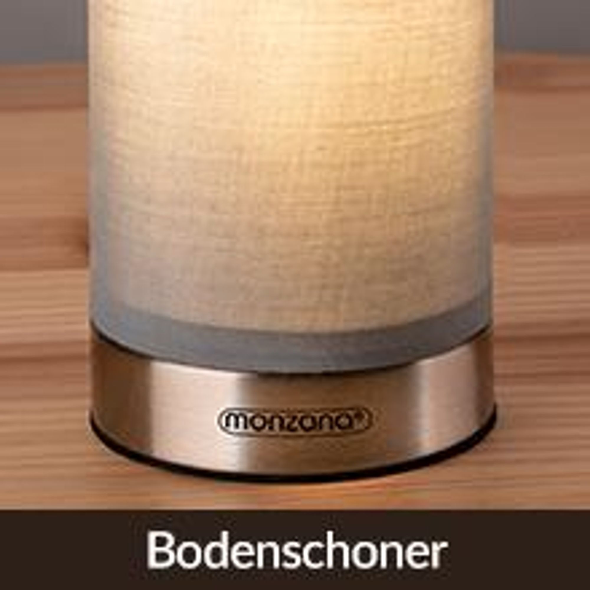 MONZANA® Nachttischlampe 2er Set Touch Dimmbar mit LED Leuchtmittel Stoffschirm Tischlampe Tischleuchte Wohnzimmer Schlafzimmer Licht Leselampe Grau