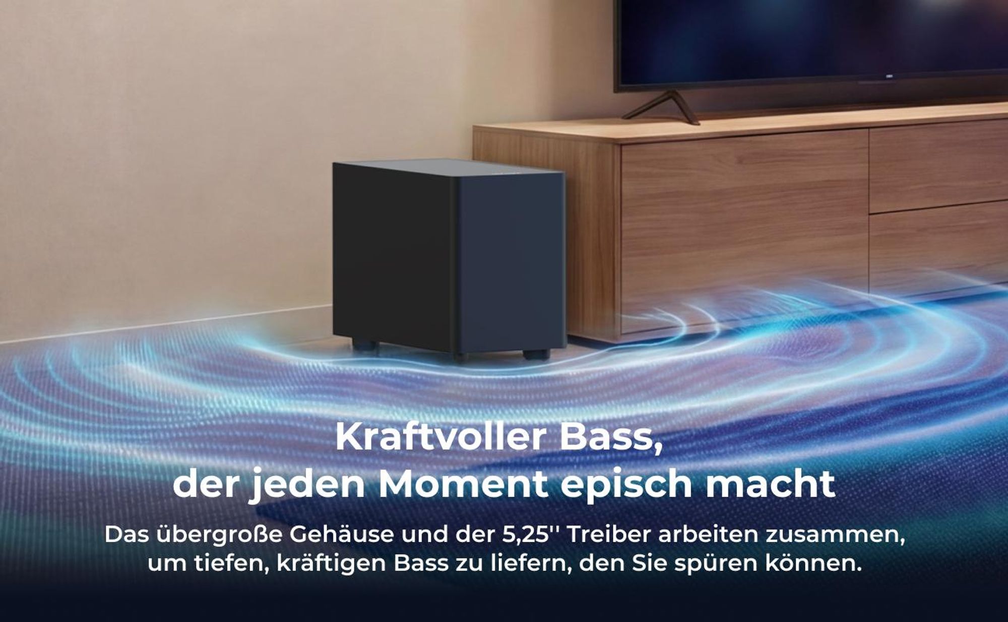 ULTIMEA 2.1-Kanal Soundbar mit kabellosem Subwoofer, 240 W Spitzenleistung, VoiceMX & BassMX, App-Steuerung, HDMI, Bluetooth® 6.0, Poseidon R3T