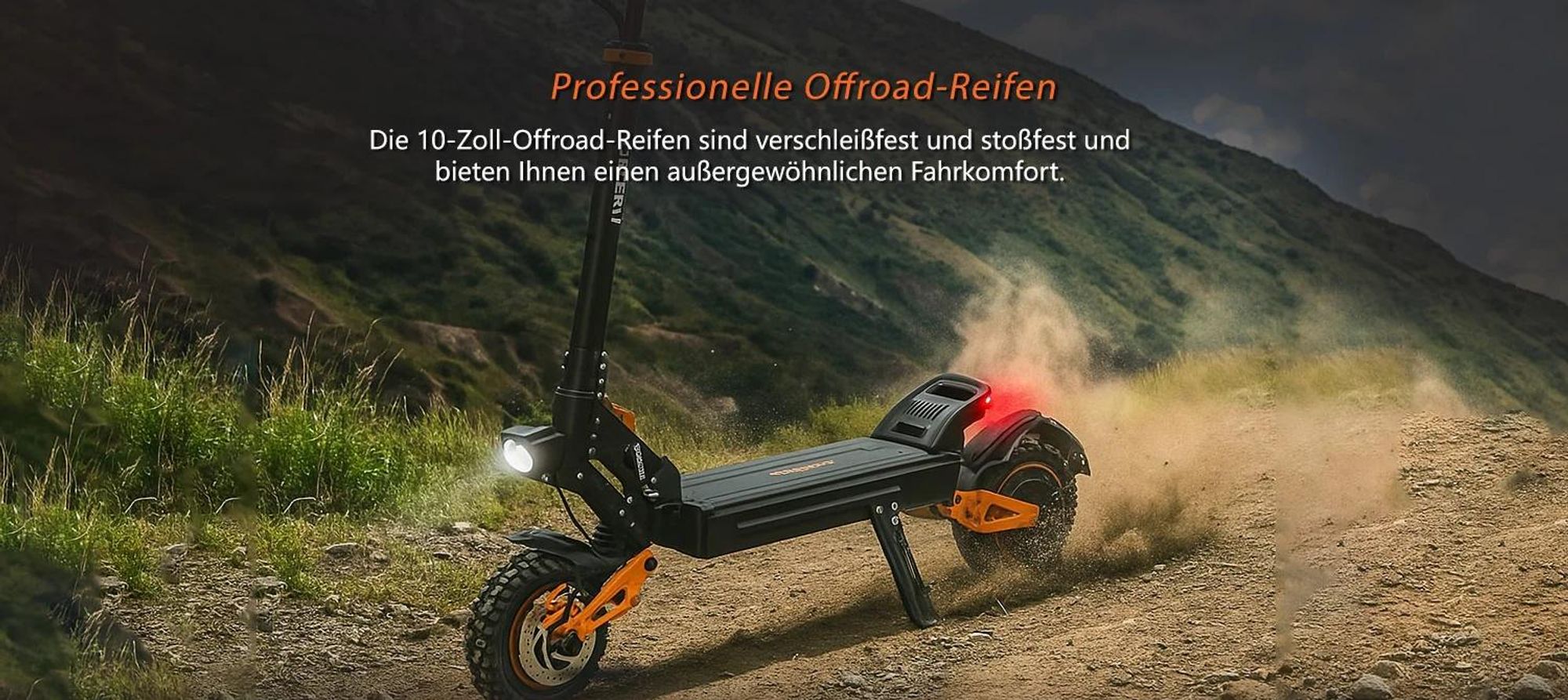 GELEIPU Z1 PRO Elektroroller - Motor 2400W Akku 52V20AH E-Scooter mit 10 Zoll Reifen und Scheibenbremse - Schwarz