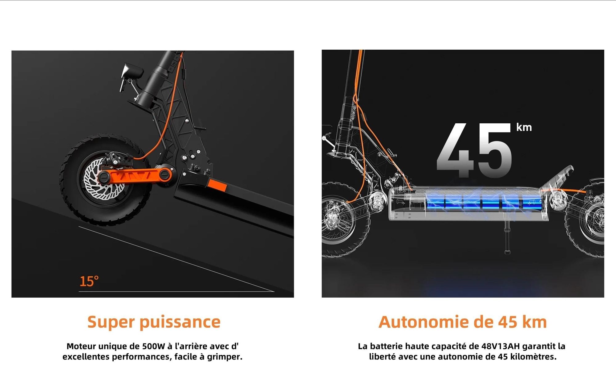 JOYOR S5 ABE Certified Pliable Trottinette électrique - Moteur 500W Batterie 48V13AH Pneus de 10 Pouces - Noir