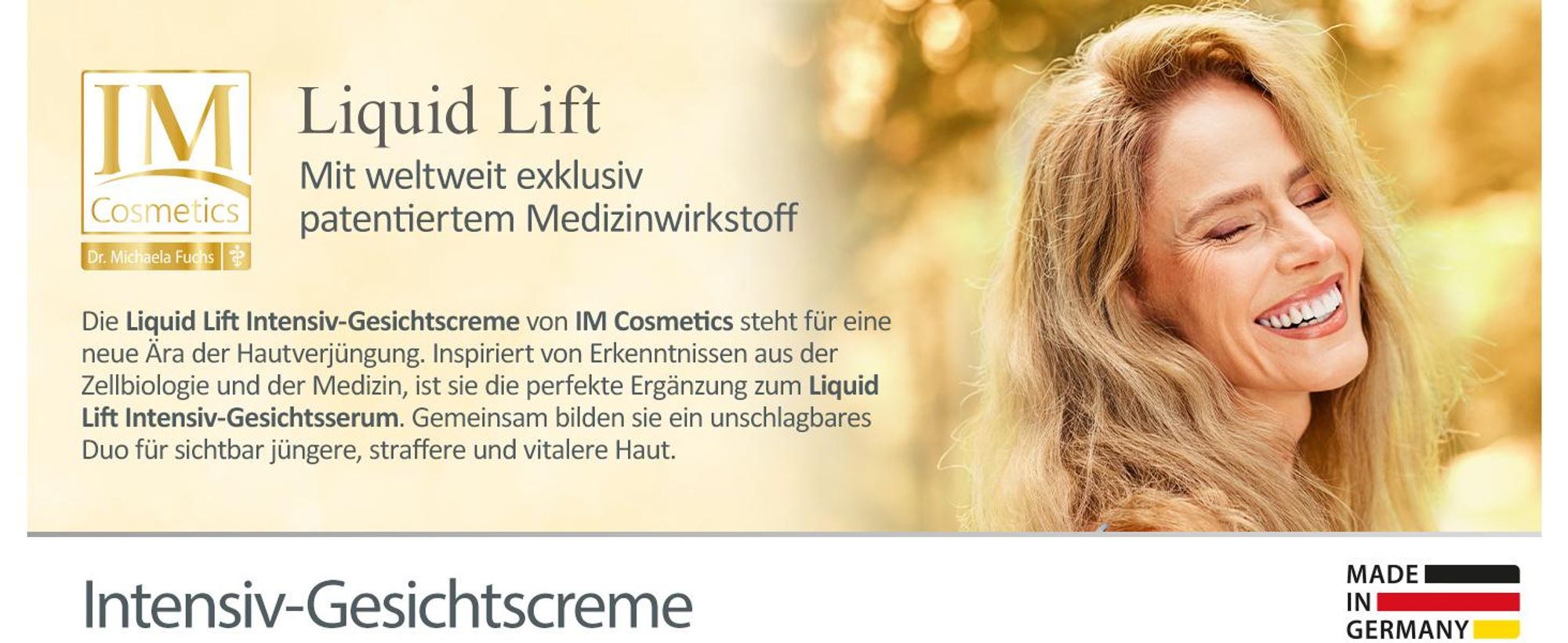 Genius IMC Liquid Lift Intensiv-Gesichtscreme und -Serum Anti-Aging Pflegeset 2-tlg. gegen Falten für straffe Haut- Dr. Michaela Fuchs