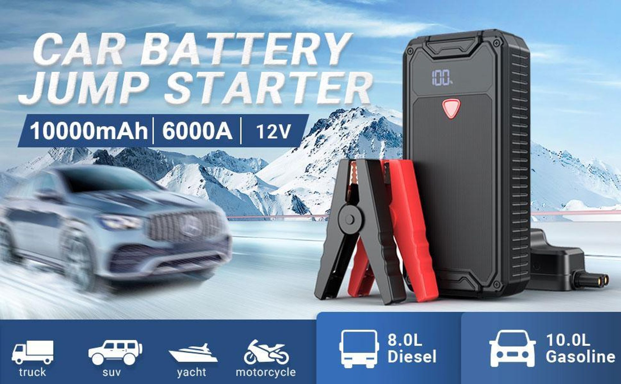 Auto Starthilfe, Starthilfekabel, Jump Starter, Power Bank, Power Station