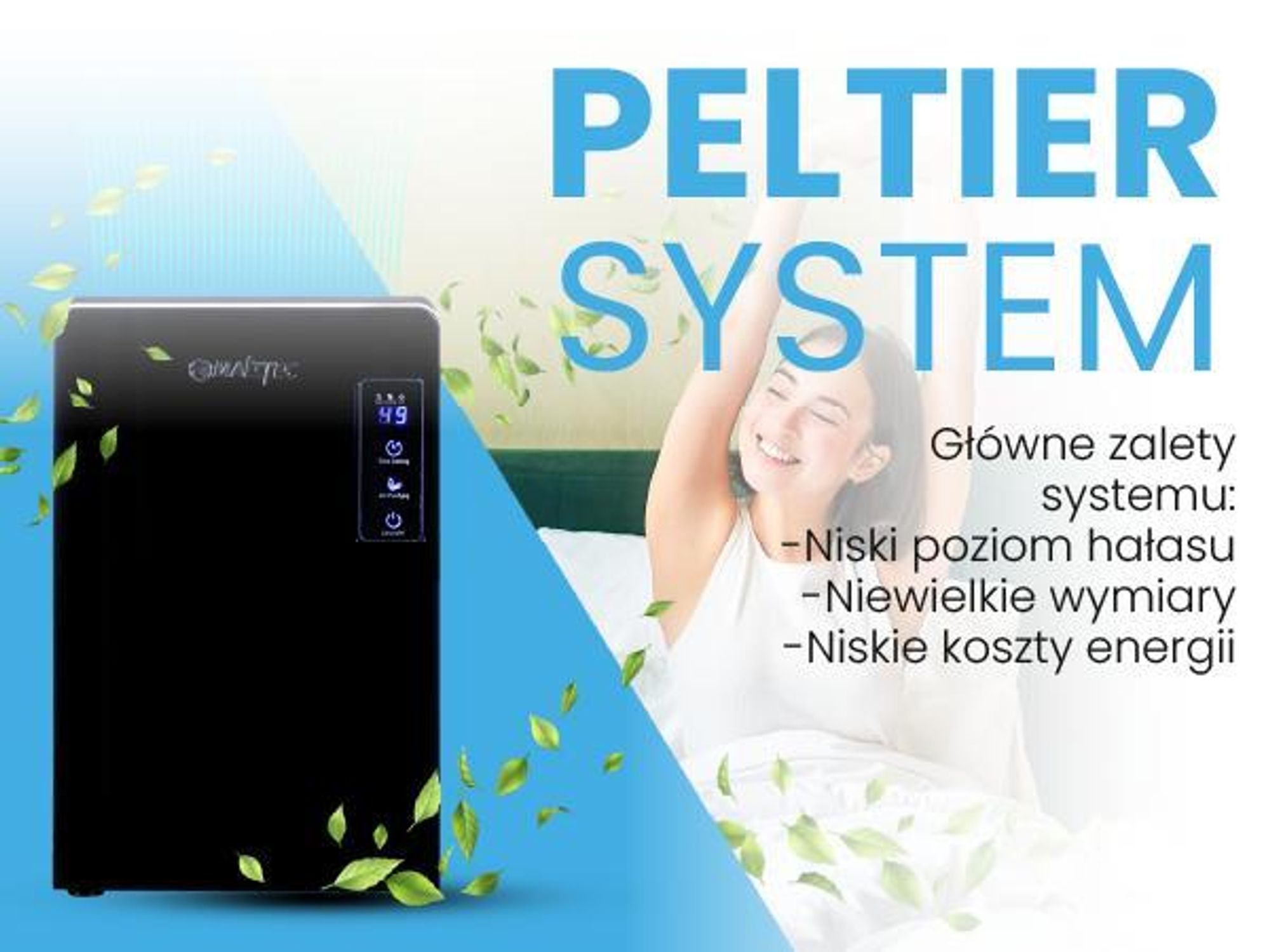 Osuszacz powietrza zdalnie sterowany z timerem, z funkcją automatycznego rozmrażania