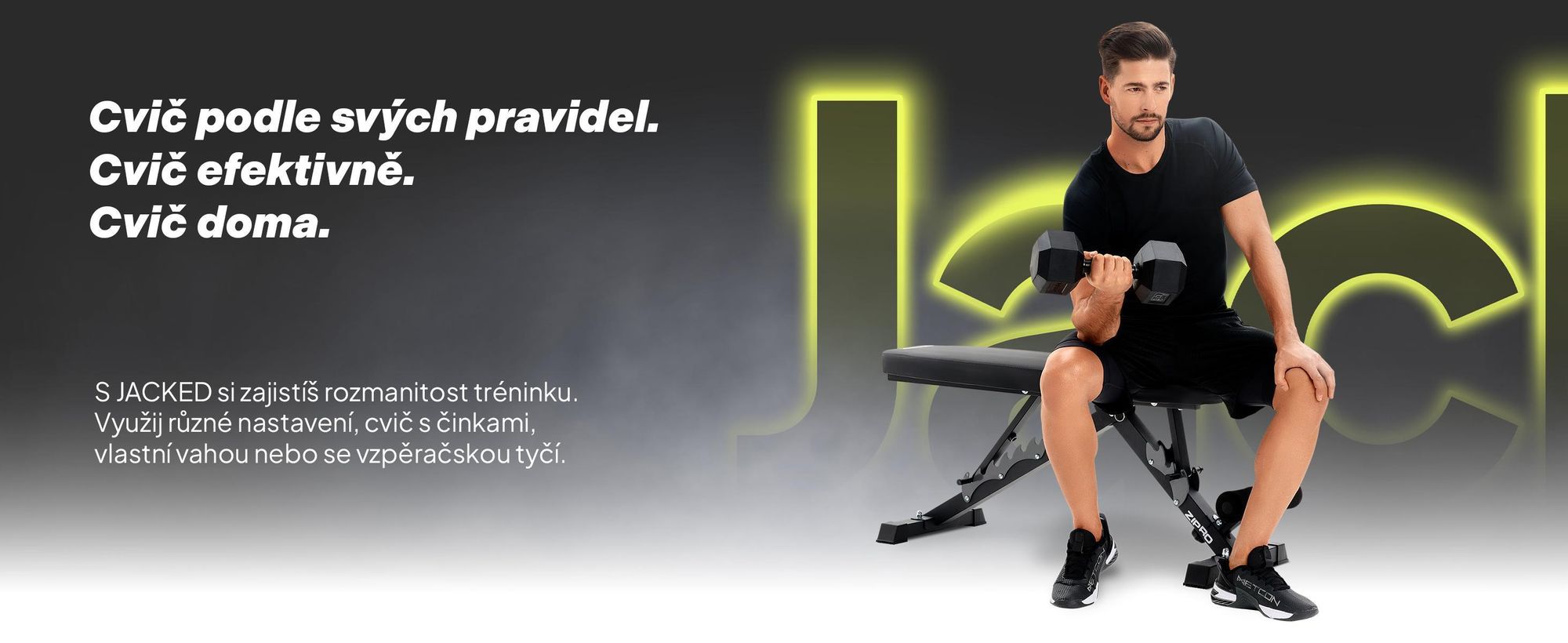Zipro Profi skládací lavice na činky Jacked – nastavitelná šikmá lavice a negativní lavice (7+3 stupně) Extra silné polstrování Odolná tréninková lavice pro domácí použití