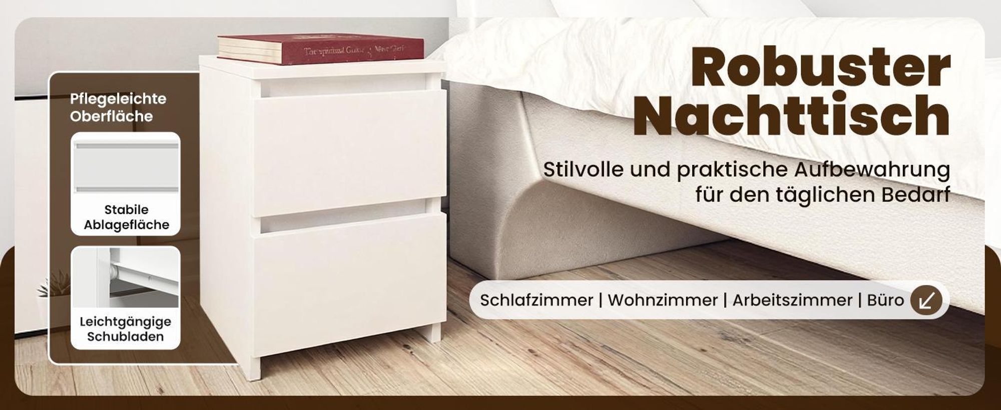 vidaXL Nachttisch Weiß 30x30x40 cm Holzwerkstoff