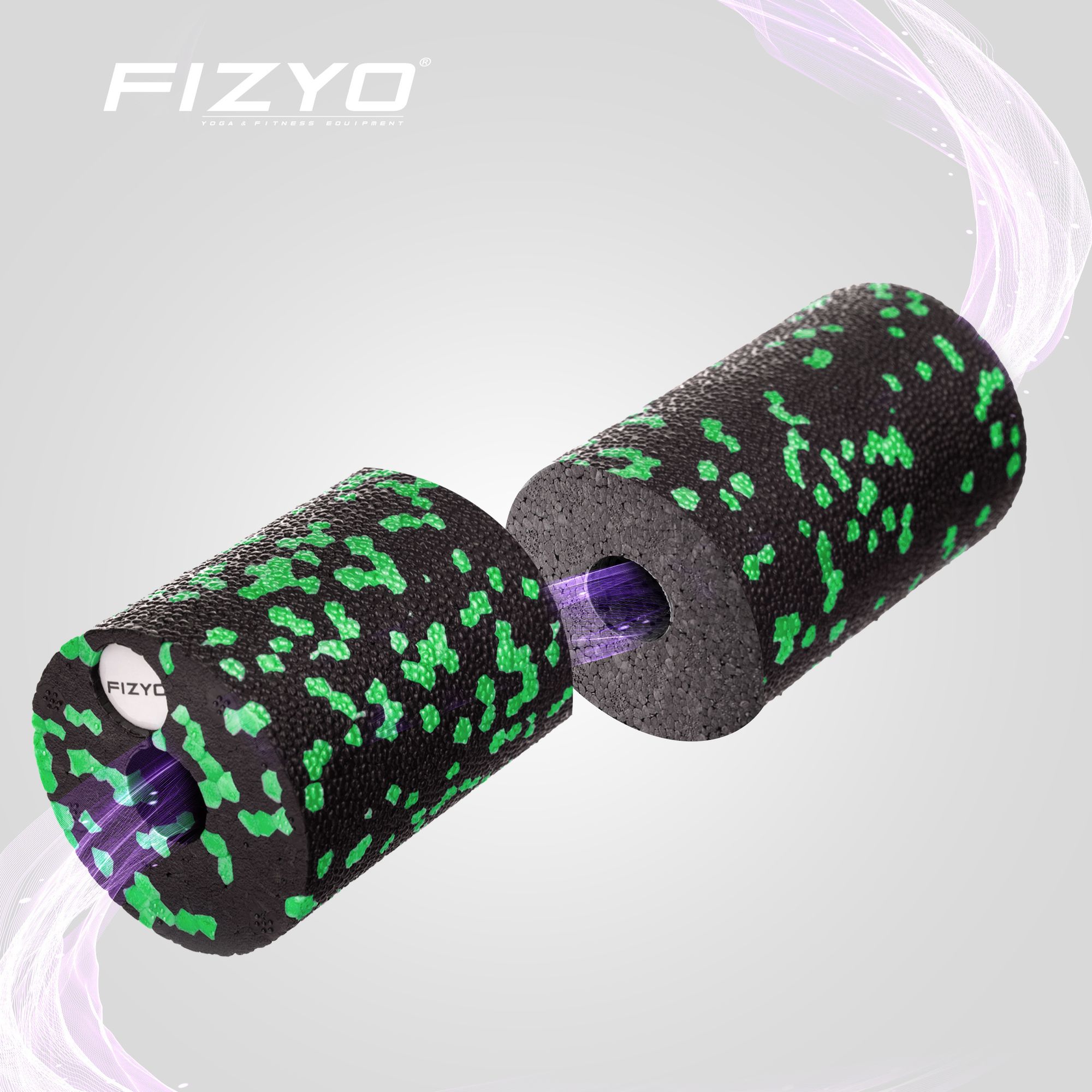 Zdjęcie produktowe mini wałka FIZYO o długości 15 cm na białym tle