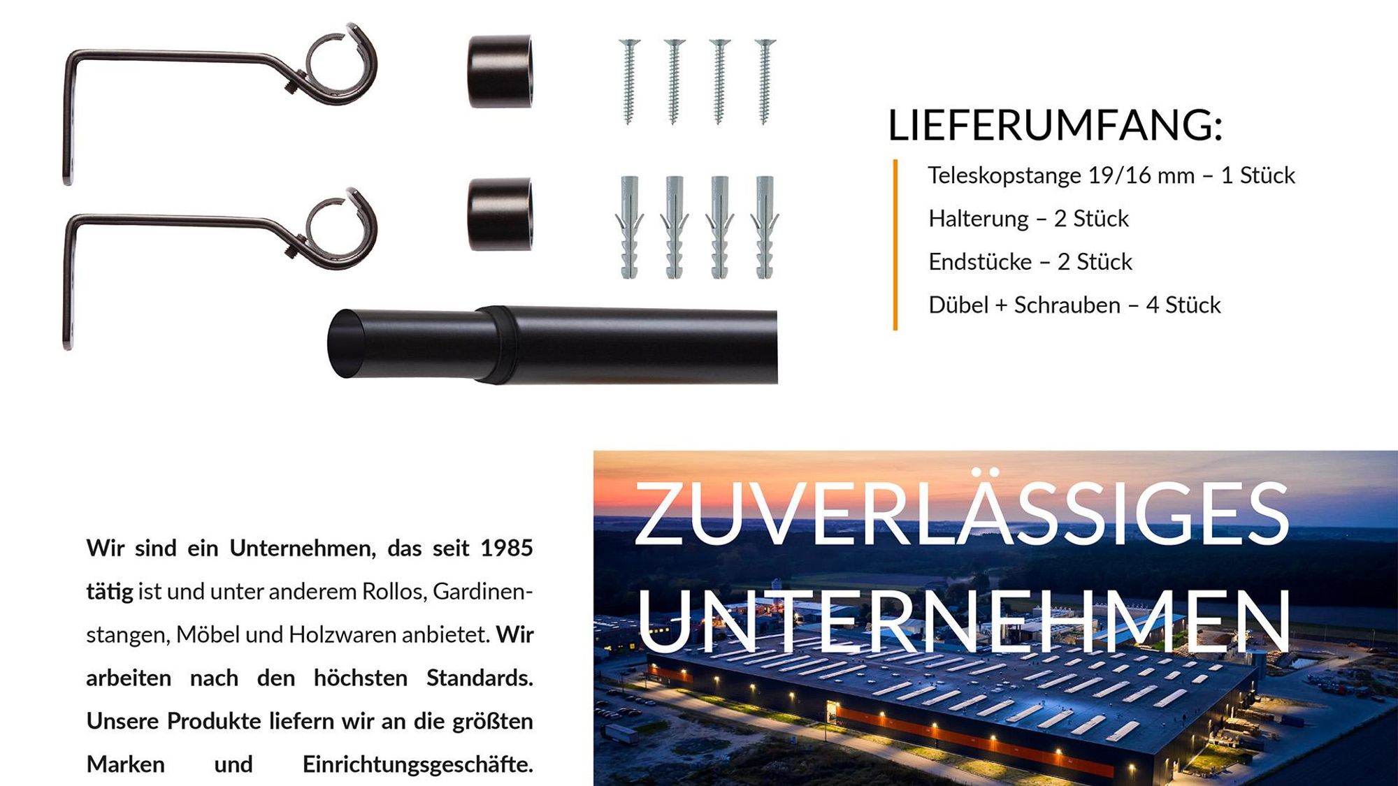 Gardinenstange, MARDOM, Vorhangstange, Metall, Ausziehbar, für Gardinen und Vorhänge