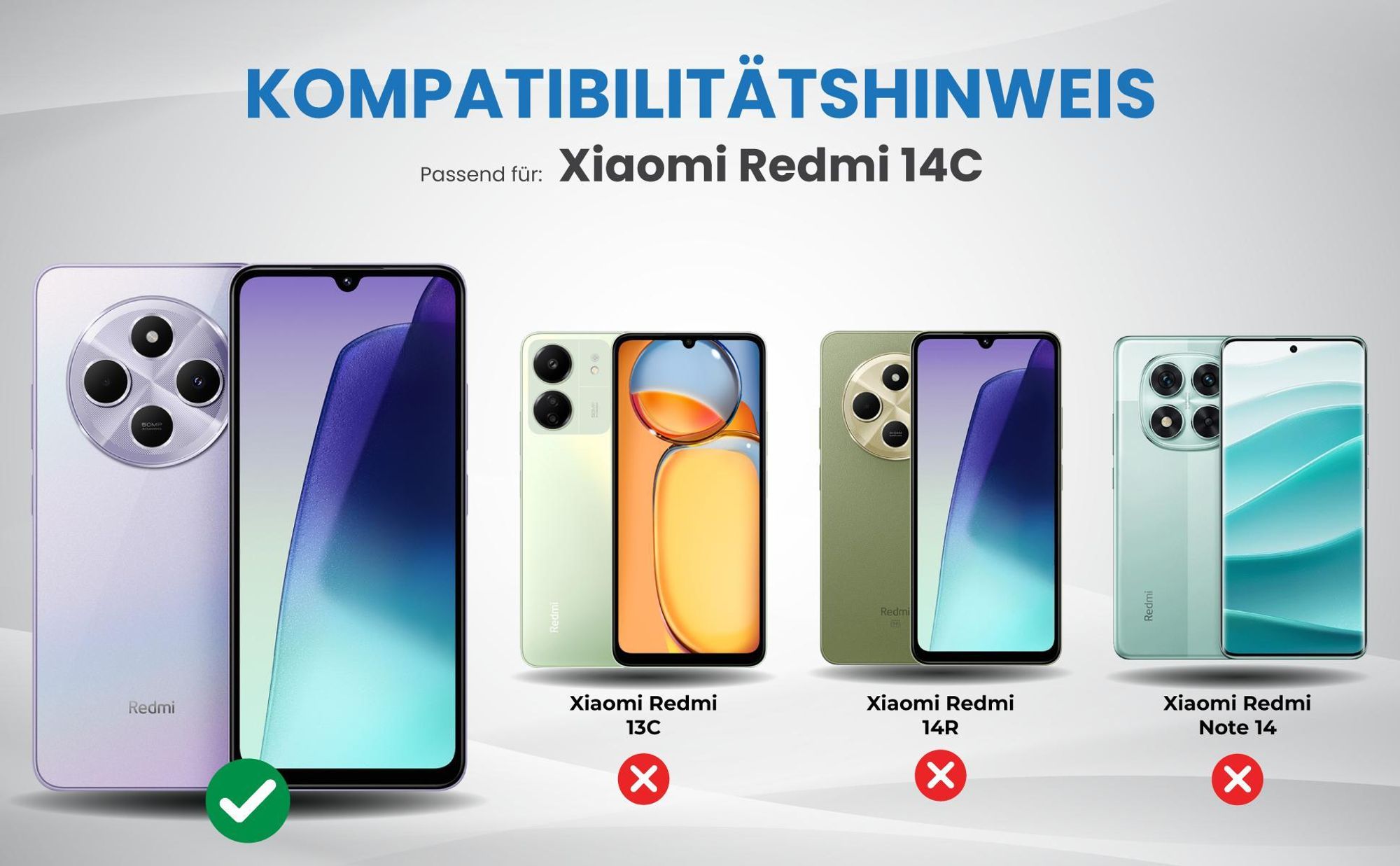 Kompatibilitätshinweise Hülle für Xiaomi Redmi 14C