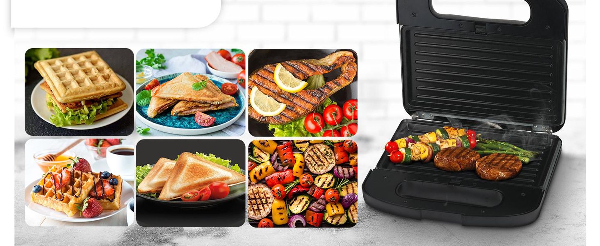 Extralink 3in1 Sandwichmaker Waffeleisen Kontaktgrill 1000W