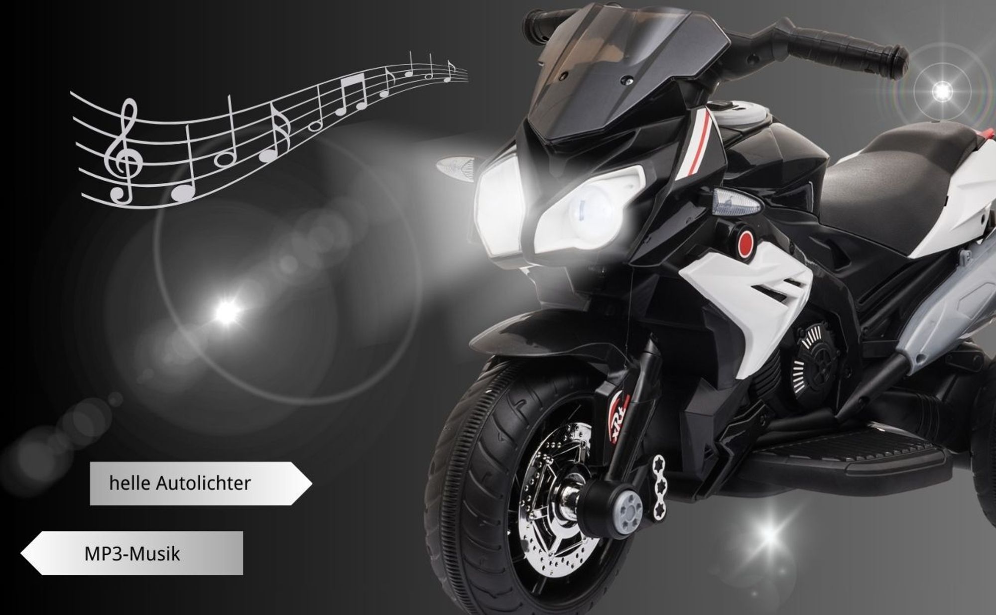 FCH 6V 7Ah Elektro Kindermotorrad Kinderfahrzeug Elektro-Dreirad 88 x 42 x 53cm Weiss