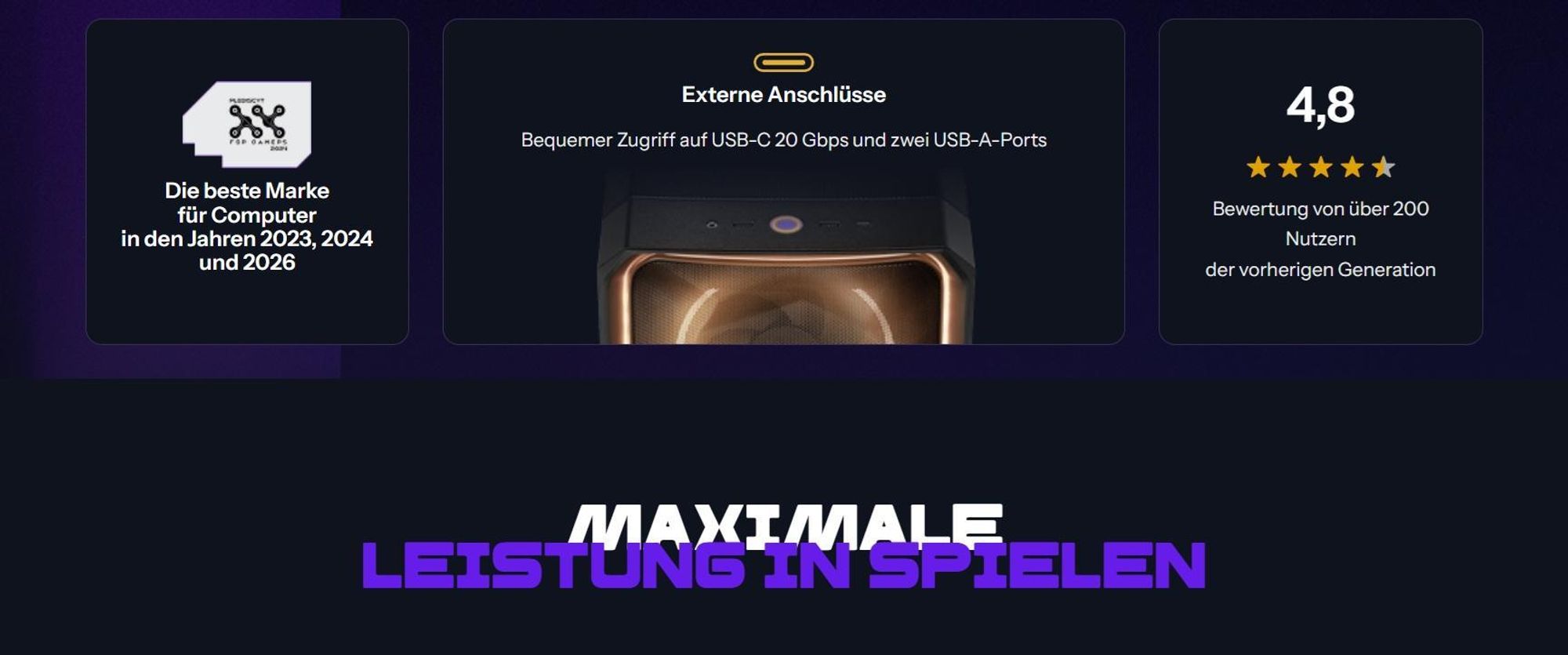 Maximale Leistung in spielen