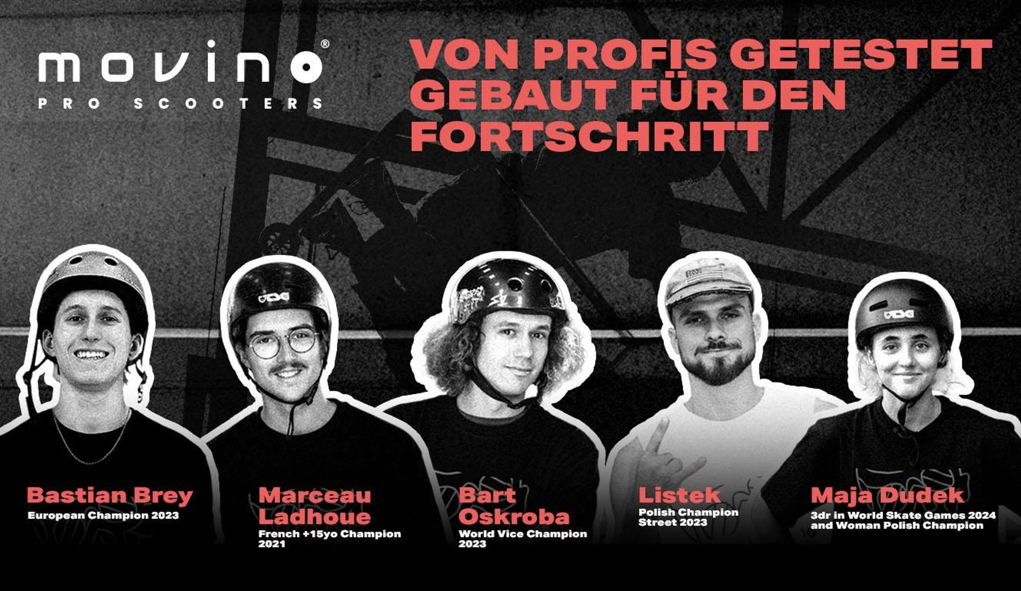 MOVINO Kinder Erwachsene Stunt-Scooter Freistil Nitro Rot