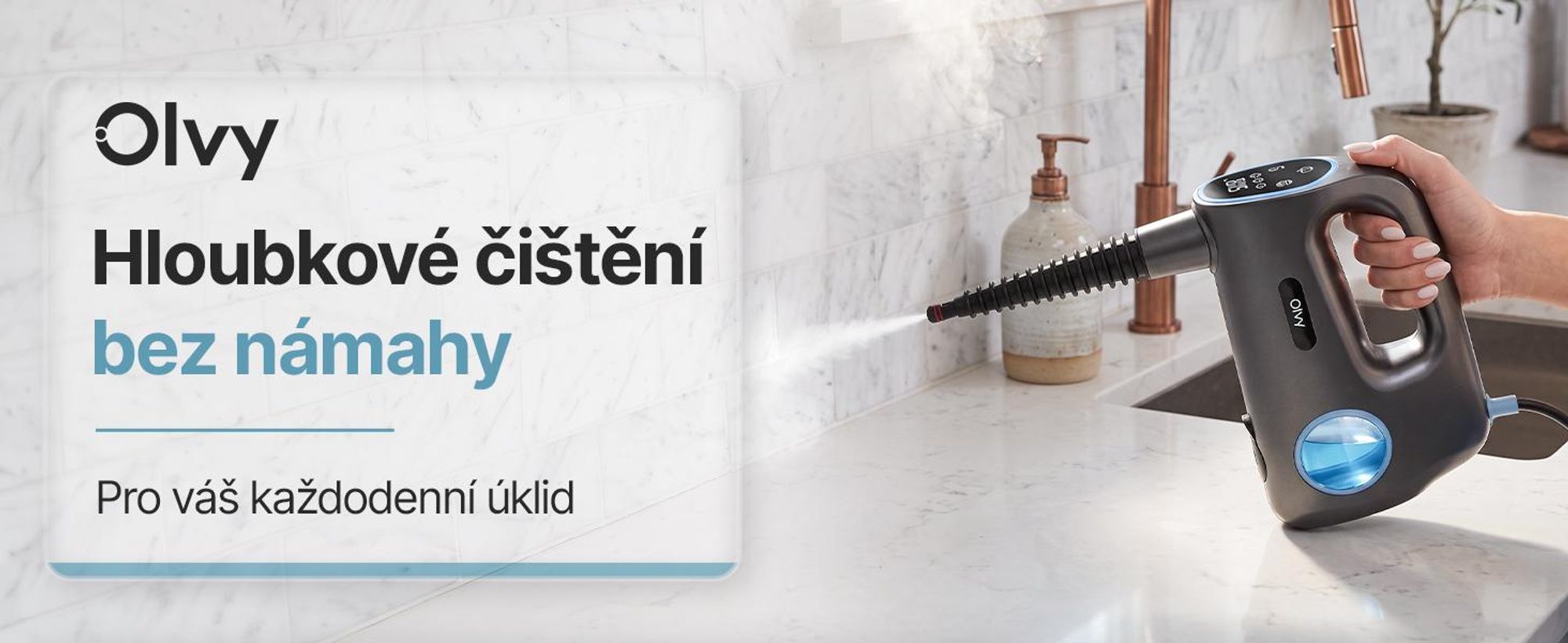 Olvy, parní čistič na baterie, 12 funkcí, s dotykovým displejem – ruční parní čistič pro koupelnu, kuchyň, pohovky a nábytek