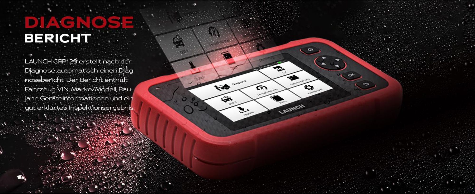 LAUNCH CRP129EVO OBD2 Diagnosegerät für 4 Systeme mit 8 Servicefunktionen V2