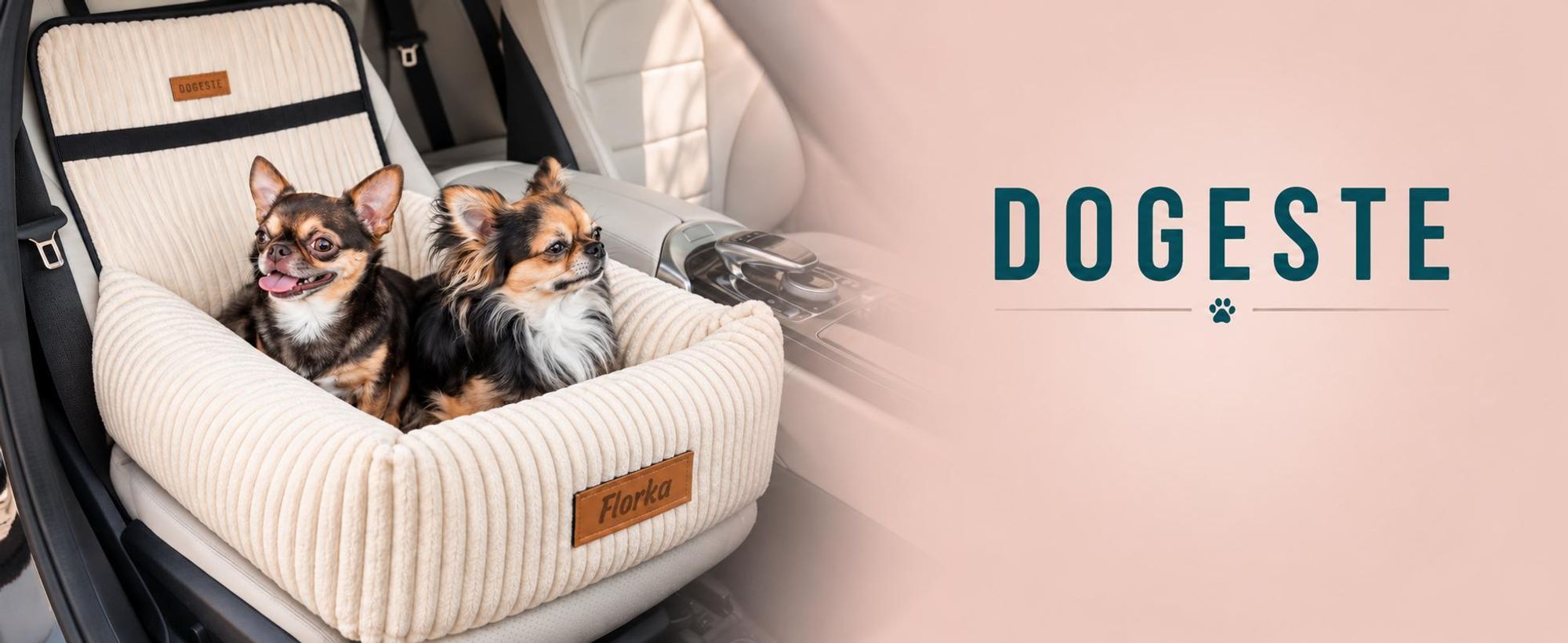 Dogeste hondenautostoel 2-in-1 voor kleine honden – hondenzitje voor de auto en hondenmand