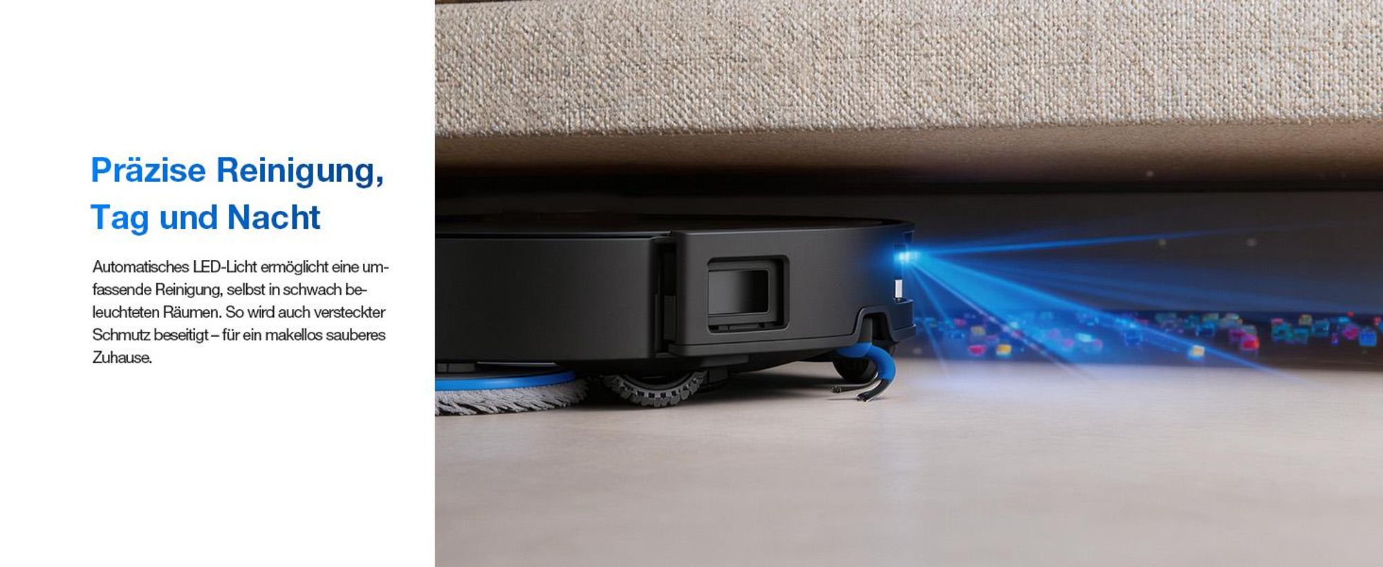 ECOVACS DEEBOT T50 PRO Omni Gen3 Care kit Staubsauger Roboter mit Wischfunktion (Enthält 2 zusätzliche Wischpads, 3 Filter und 3 Staubbeutel) Schwarz