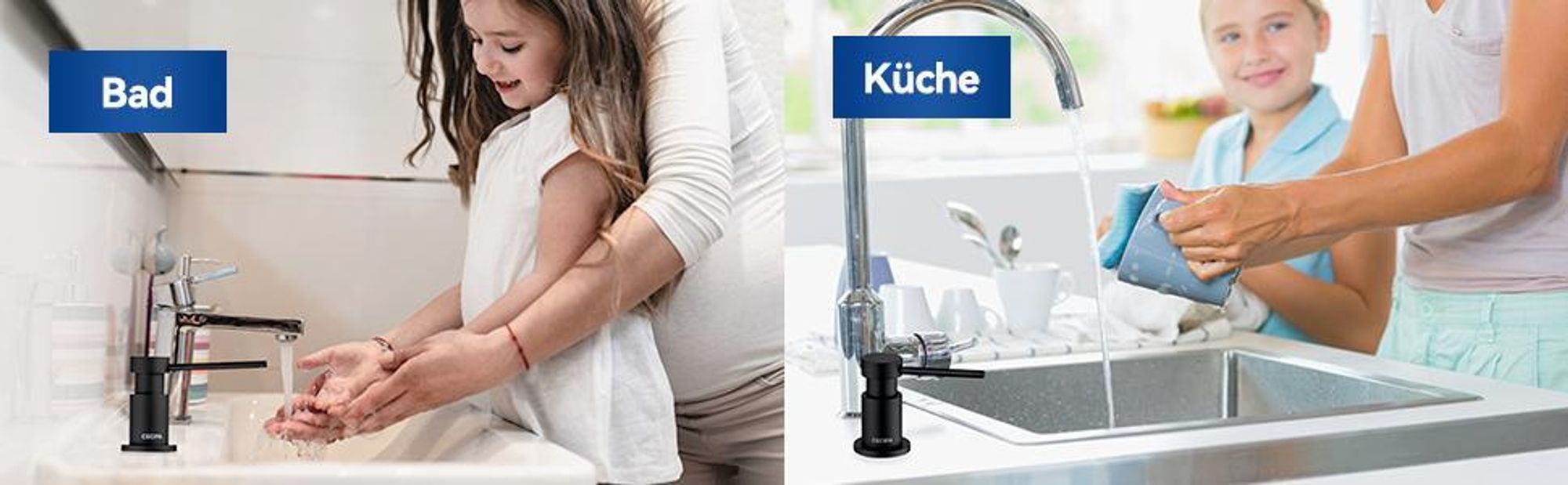 CECIPA Seifenspender Schwarz, Messing, 300ml + 1,25m Schlauch, Anti-Rückfluss, Küche