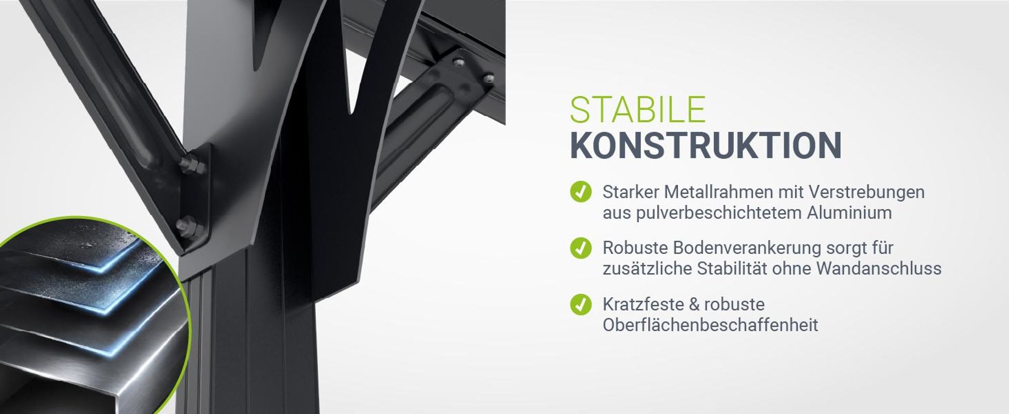 Juskys Carport mit Flachdach 5x3 m - Überdachung aus Aluminium mit Doppelstegplatten - Unterstand für Autos - freistehende Montage - Dunkelgrau