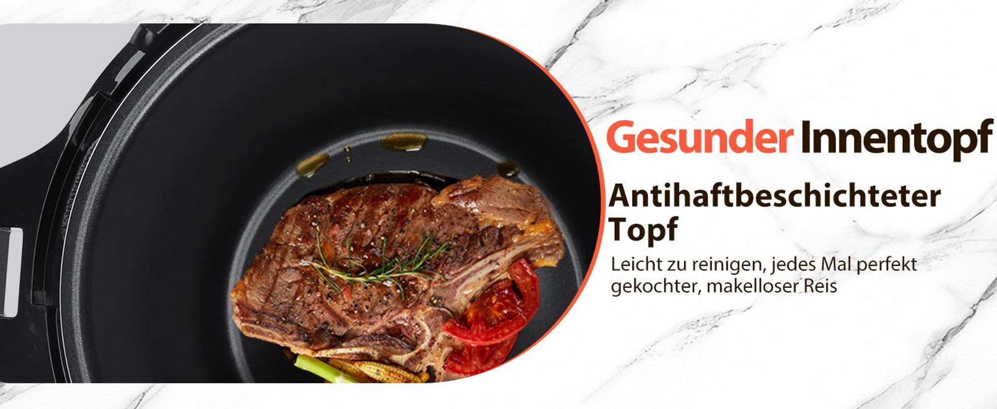 Aigostar - Reiskocher 6L Schnellkochtopf , 1000W Pressure Cooker, 18-in-1 Multikoche, 24h Timer & Warmhalte, Antihaftbeschichtung