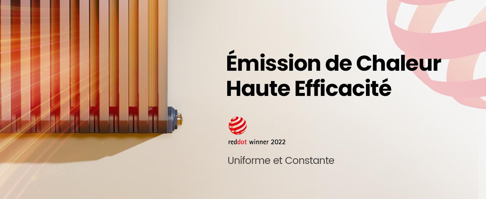 EMKE Radiateur design en forme de D 600x840mm 1383W Red Dot Award Winner Anthracite - Montage horizontal, pour 18,4 m², salle de bain & salon sans radiateur
