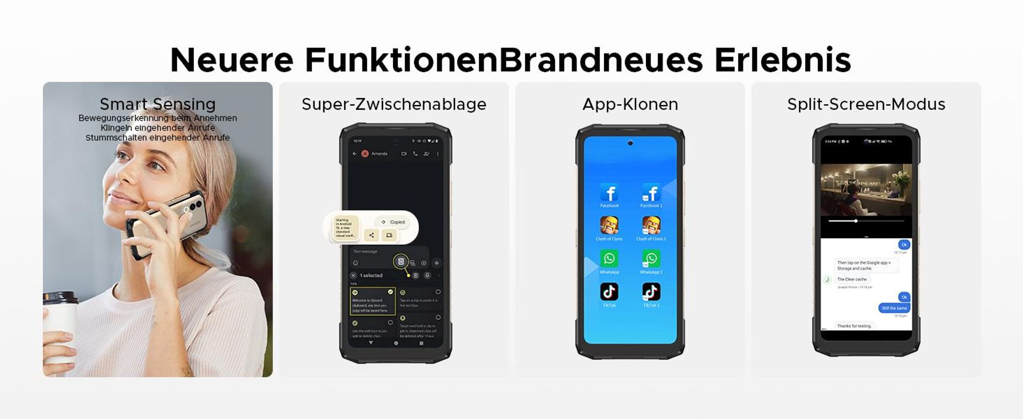 DOOGEE Blade20 Turbo Smartphone Handy, 5G, Android 15, 6,6" 90Hz, 10300mAh Akku, 33W, 8GB+256GB, 50MP, NFC, Fingerabdruck, ohne Vertrag