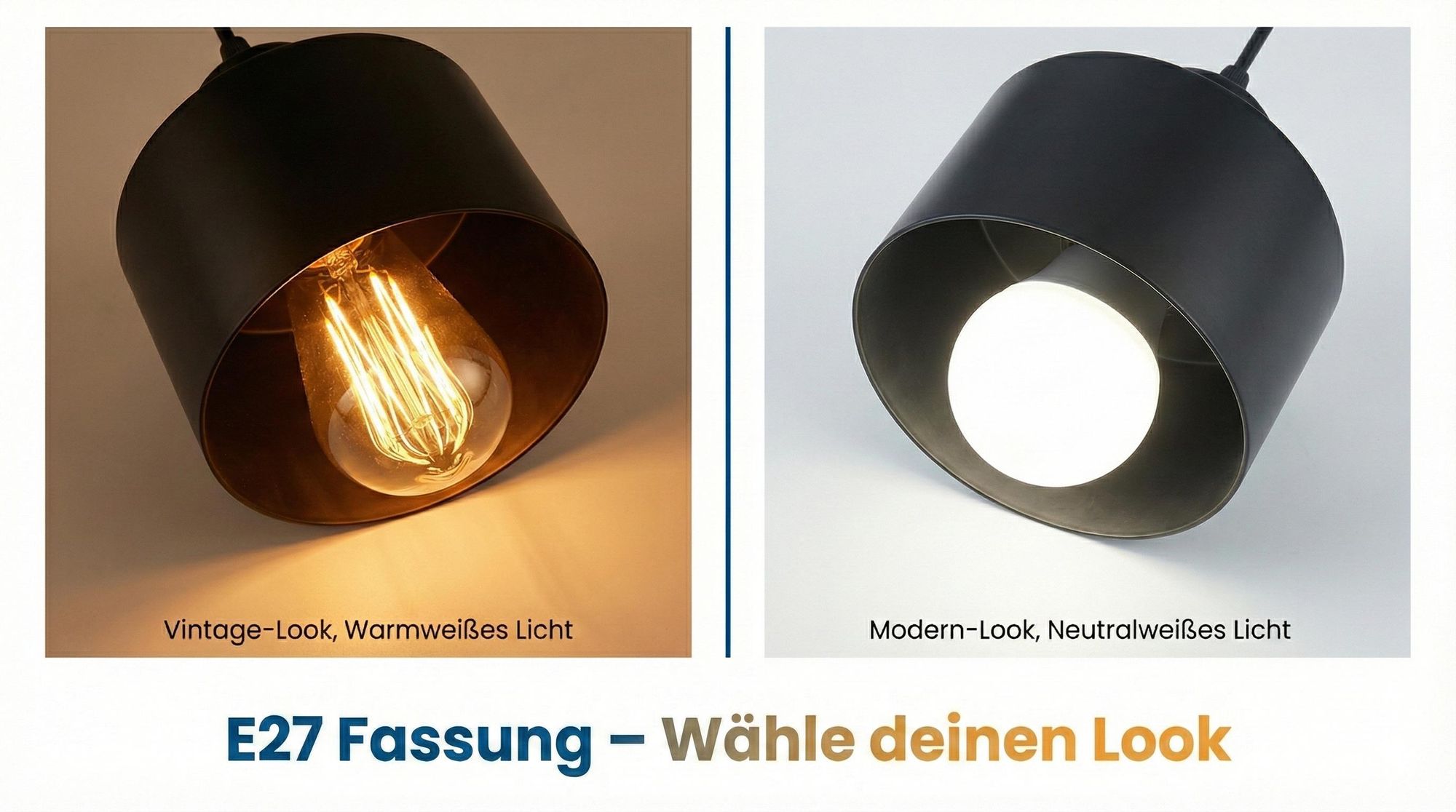 Pendelleuchte 3-flammig Schwarz E27 Metall – Moderne Hängelampe Rund für Esszimmer & Küche, Industrial Design, Höhenverstellbar