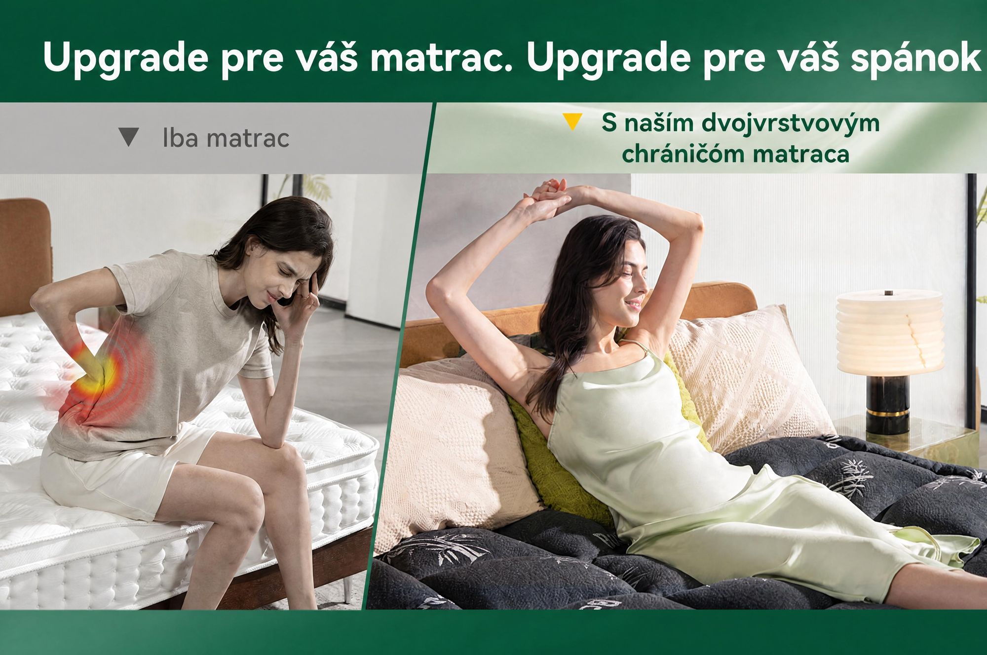 NicePlus, vrchná matrace 2 v 1, 140x200x7 cm, 5-zónová pamäťová pena + vrchná vrstva z bambusu, s rohovými gumičkami pre všetky typy matrací, tvrdosť H2/H3, čierna