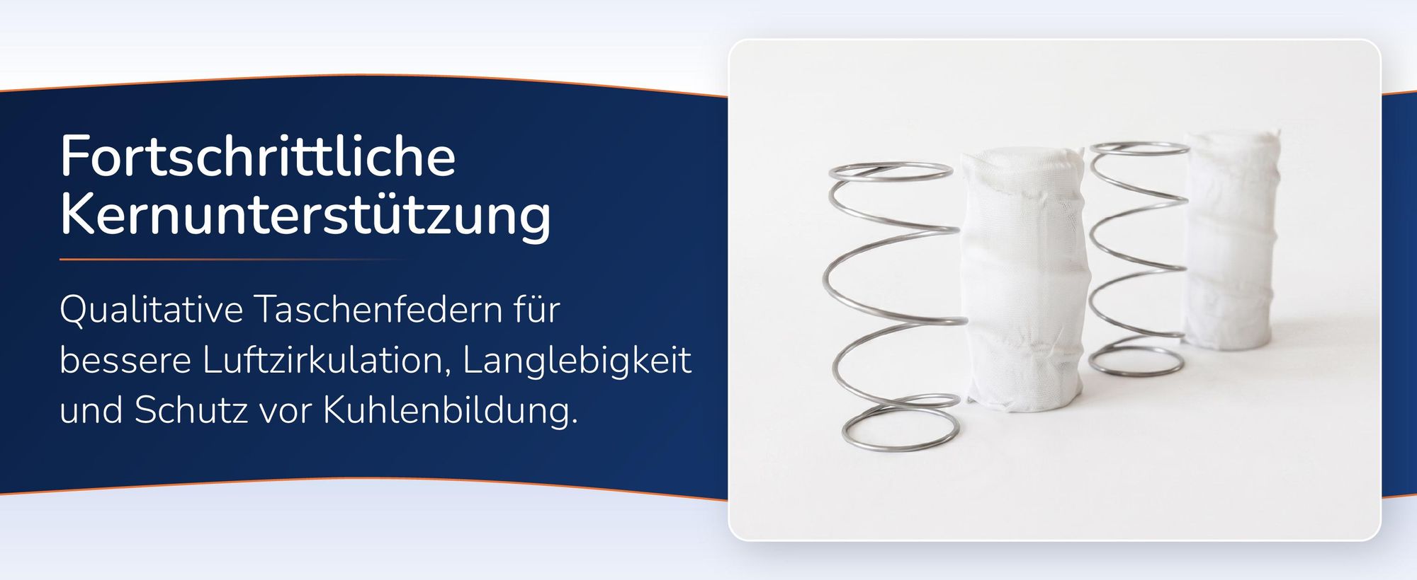 Zwei einzelne Taschenfedern in Nahaufnahme
