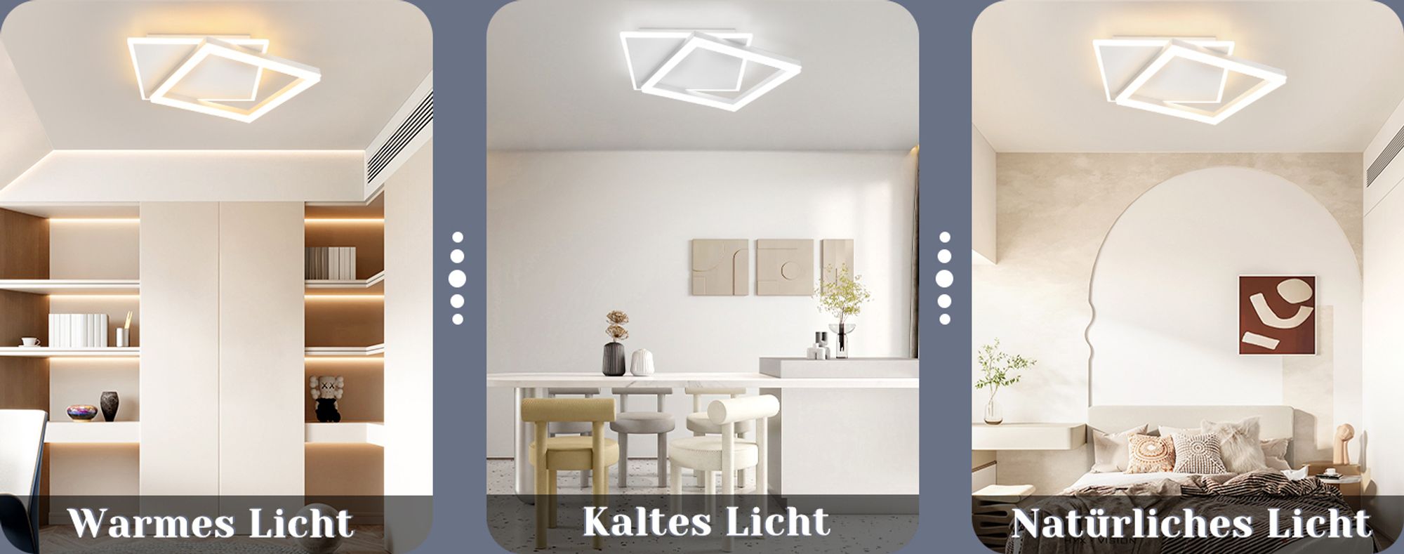 ZMH LED Deckenleuchte Weiß Wohnzimmer Dimmbar mit Fernbedienung Deckenlampe  44W   Quadratisch Metall für Schlafzimmer Büro Küche Esszimmer