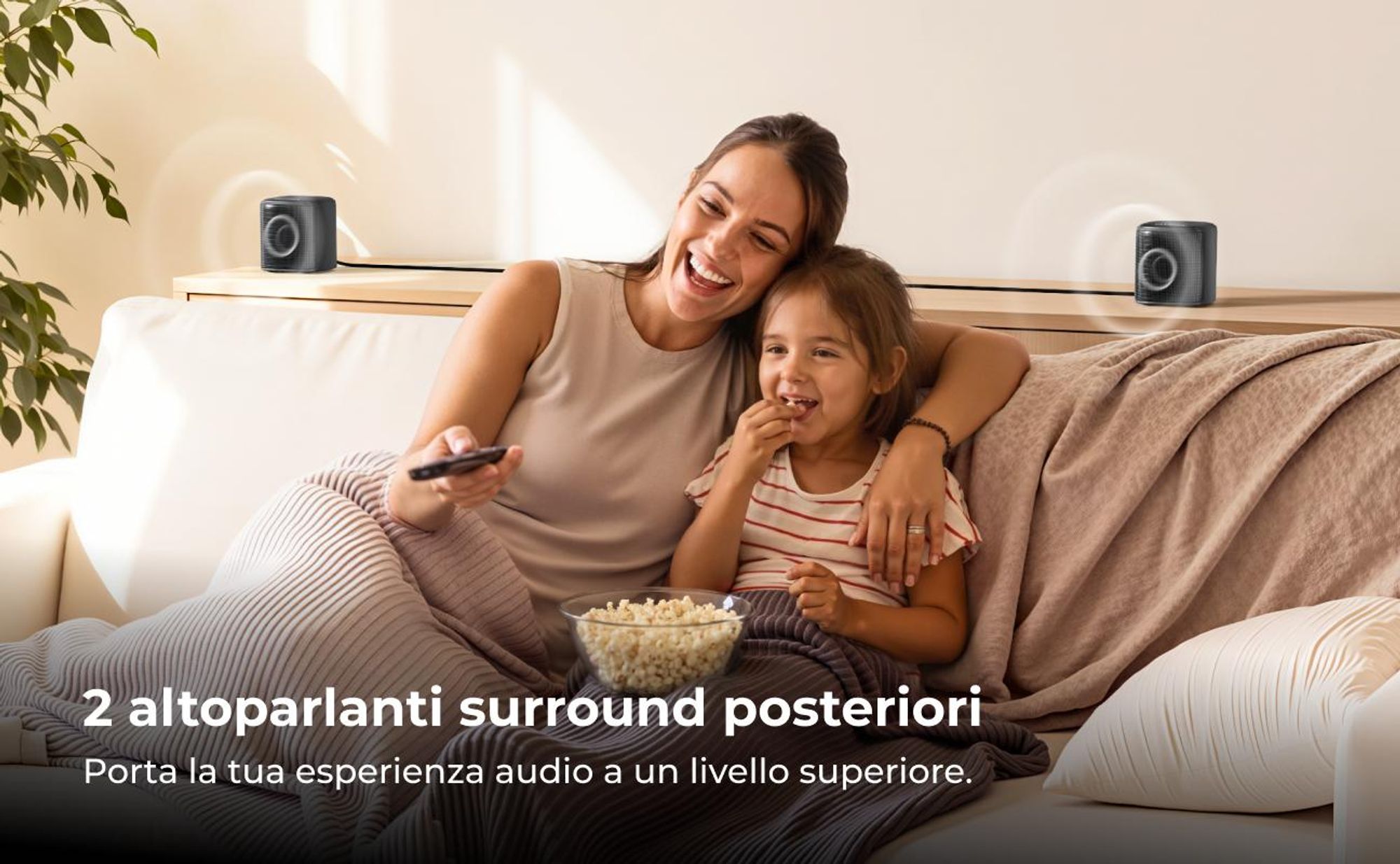 Soundbar ULTIMEA a 7.1 canali con subwoofer per TV, sistema audio surround per home cinema, 4 diffusori surround, HDMI ARC, controllo tramite app, Aura S4T