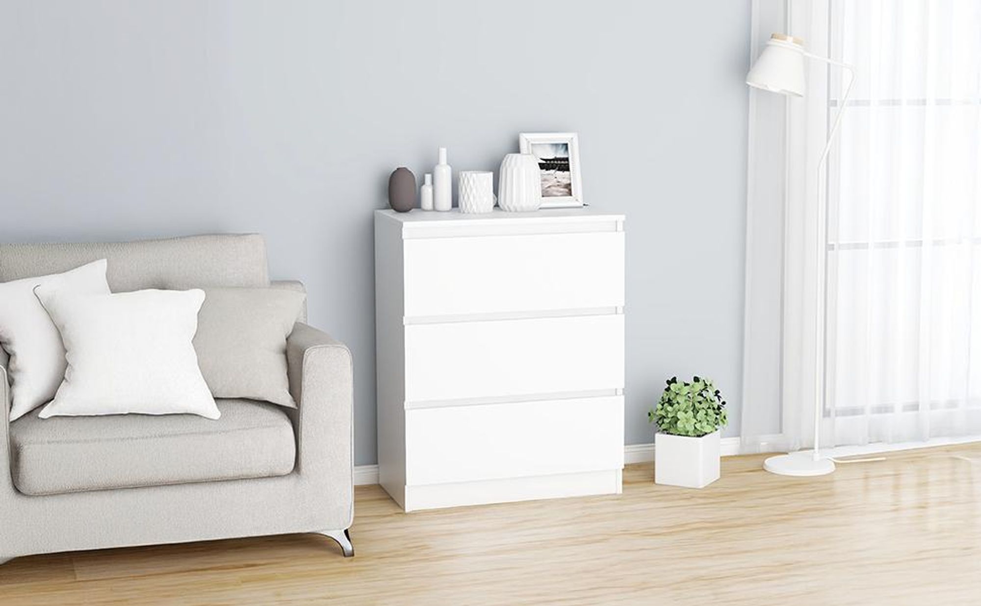 vidaXL Credenza bianca 60x35x76 cm Materiale a base di legno