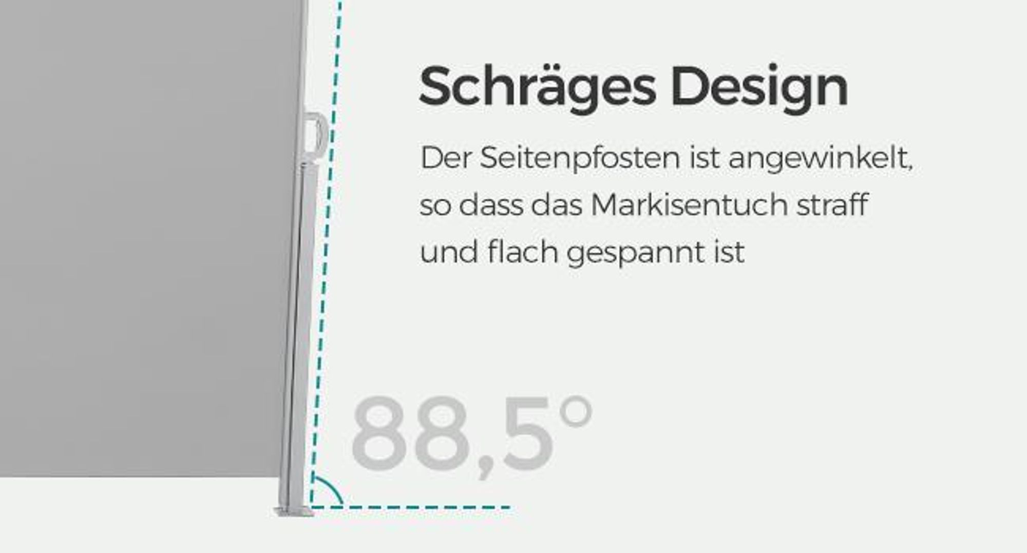 SONGMICS Bodenhalterung für Seitenmarkisen-Pfosten, Metallplatte mit Kunststoff-Deckel, Ausziehfixierung, Bodenplatte, nur für SONGMICS Seitenmarkisen mit Stahl-Standpfosten geeignet, grau ASG504Y01