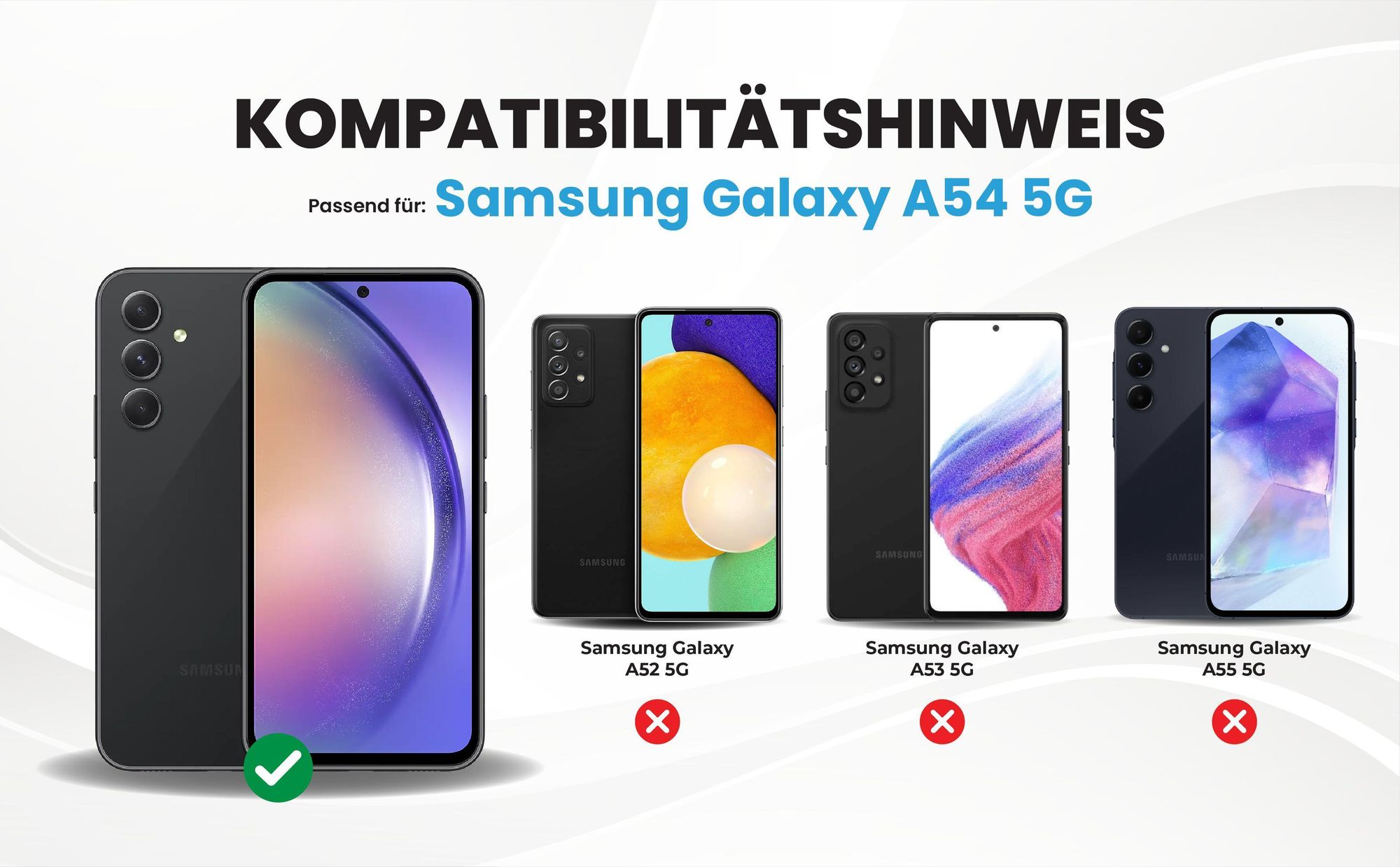 Kompatibilitätshinweise Hülle für Samsung Galaxy A54 5G