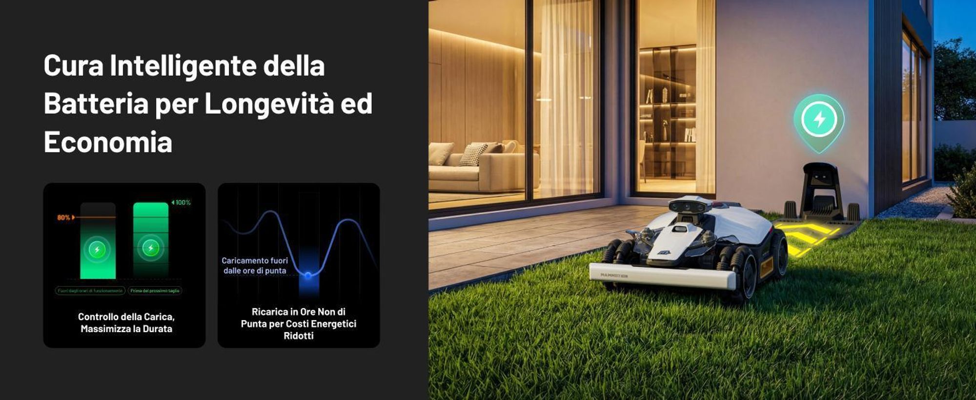 Mammotion LUBA Mini 2 AWD 1000 robot tagliaerba 1000 m², senza filo, taglio bordi, DropMow, mappatura automatica, garage, modulo 4G, app