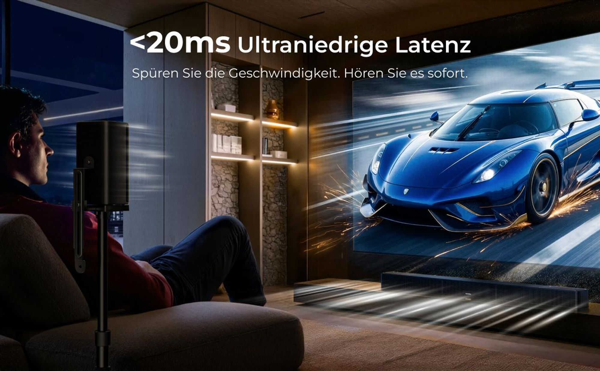 ULTIMEA Skywave Series 5.1.2 Kanal Dolby Atmos Soundbar, 530-W Wireless-Surround-Sound-System, 4K-HDR-Pass-Through, HDMI eARC, Bluetooth® 5.4