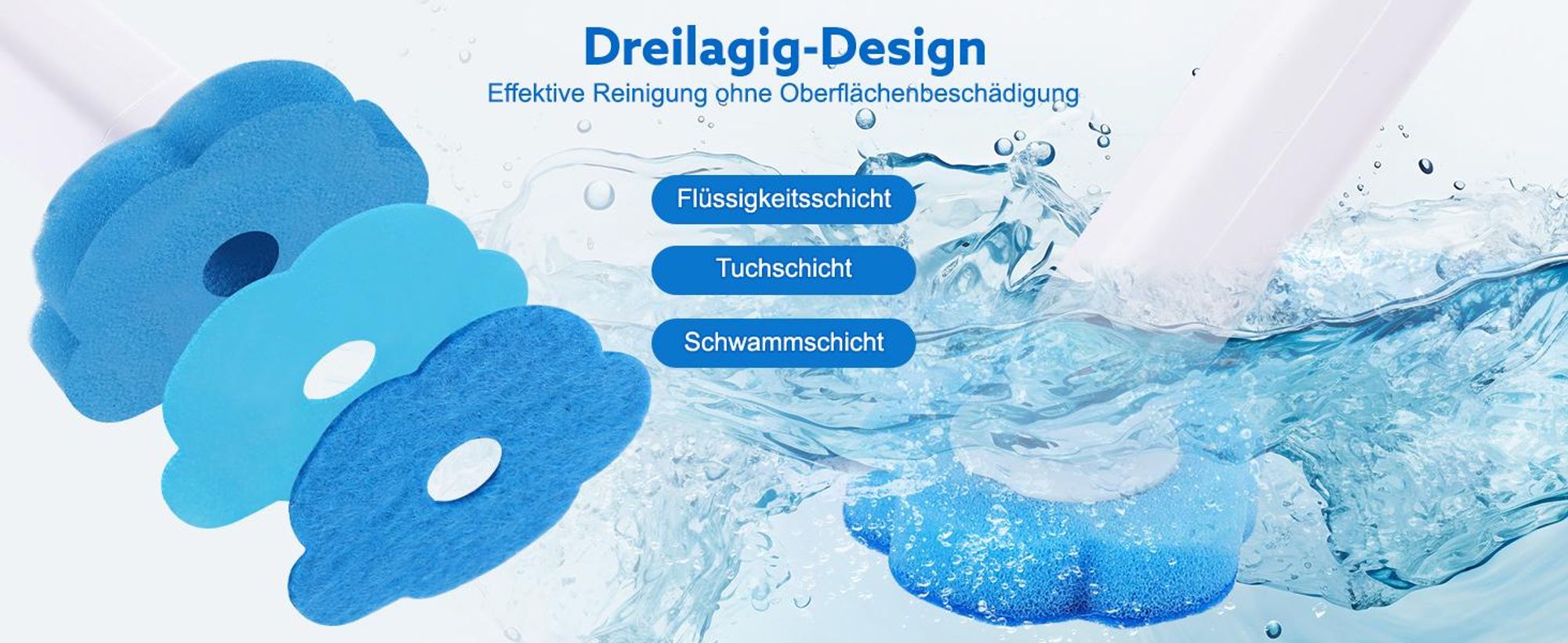Toilettenbürste, WC Bürste, Klobürste, Einweg Toilettenbürste, mit 48 Ersatzköpfe, für Badezimmerreinigung,Waschbecken,Badewanne