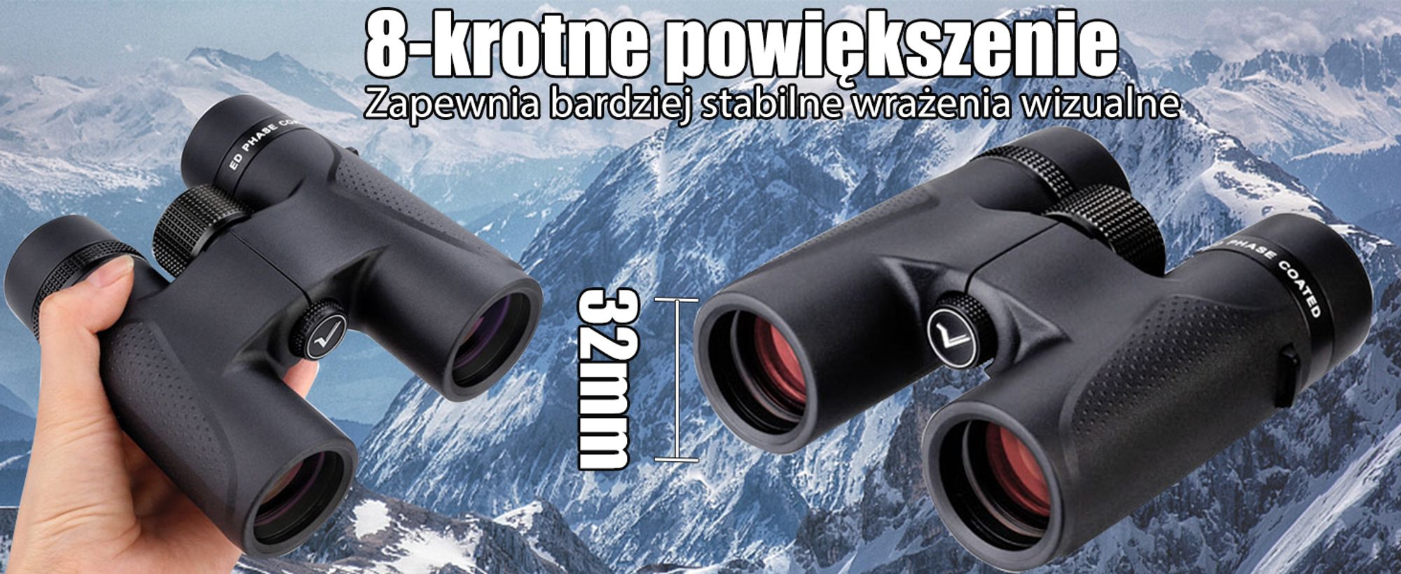 Lornetka Svbony SV202, 8x32, mała, szkło ED pryzmat BAK4 Wodoodporna lornetka z szerokim polem widzenia dla dorosłych Birdwatching Hunting