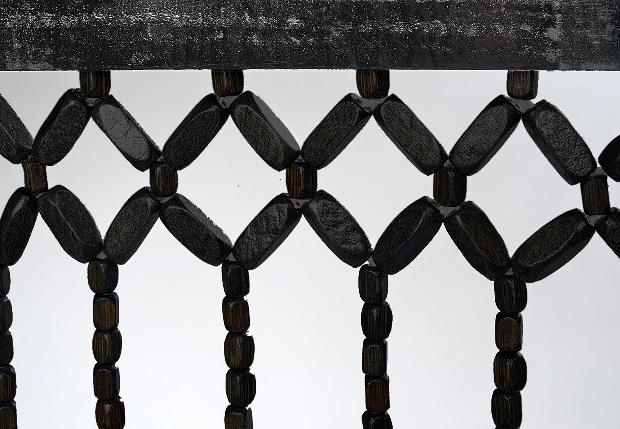 Kobolo Türvorhang Holzperlenvorhang WOOD schwarz - 90x200 - rechteckig - Insektenschutz Vorhang Sichtschutz Fliegengitter Behang Türvorhänge Tür