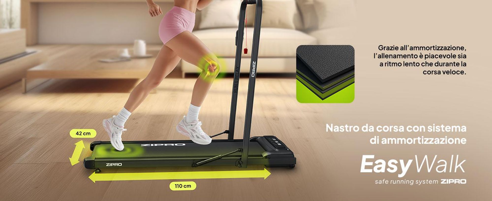 Tapis Roulant senza Manubrio, Tapis Roulant 2,25 HP con Velocità Regolabile 1-6 km/h, Telecomando, Display LED e 15 Programmi Preimpostati, In | Leroy Merlin