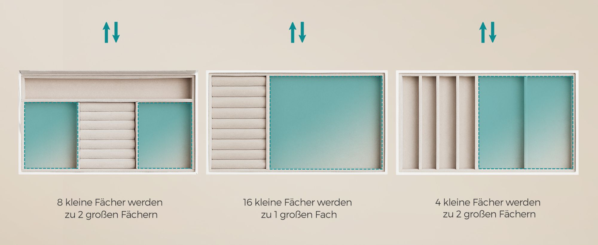 SONGMICS Schmuckkästchen 4 Ebenen, Schmucktablett stapelbar, Schmuckkasten groß, Schmuckbox mit Glasdeckel