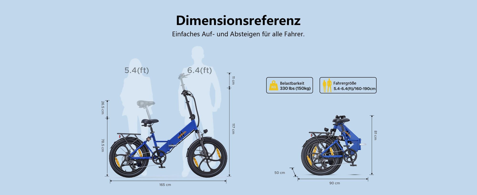 Elektrisches Fahrrad HillMiles Mile 2 - 36V13AhAkku 20Zoll Räder hydraulische Doppelbremsen - Grau