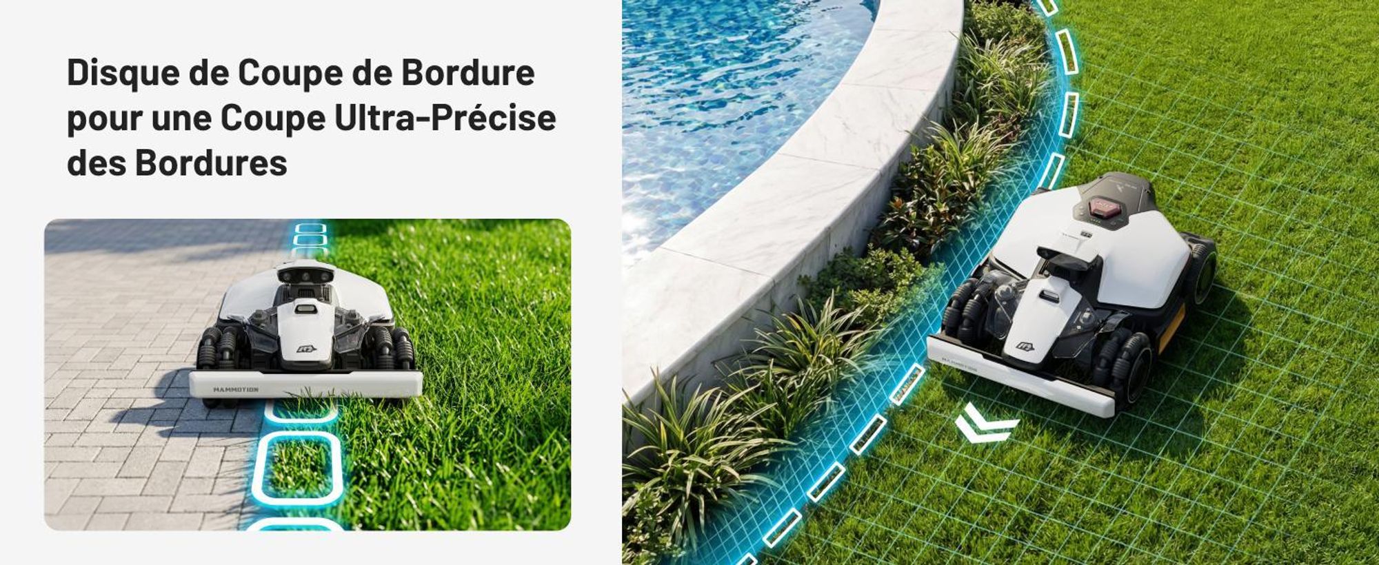 Tondeuse robot Mammotion LUBA Mini 2 AWD 1000 sans fil périphérique, jusqu'à 1000m², triple caméra IA + NetRTK, tonte des bordures, DropMow, pente 80%