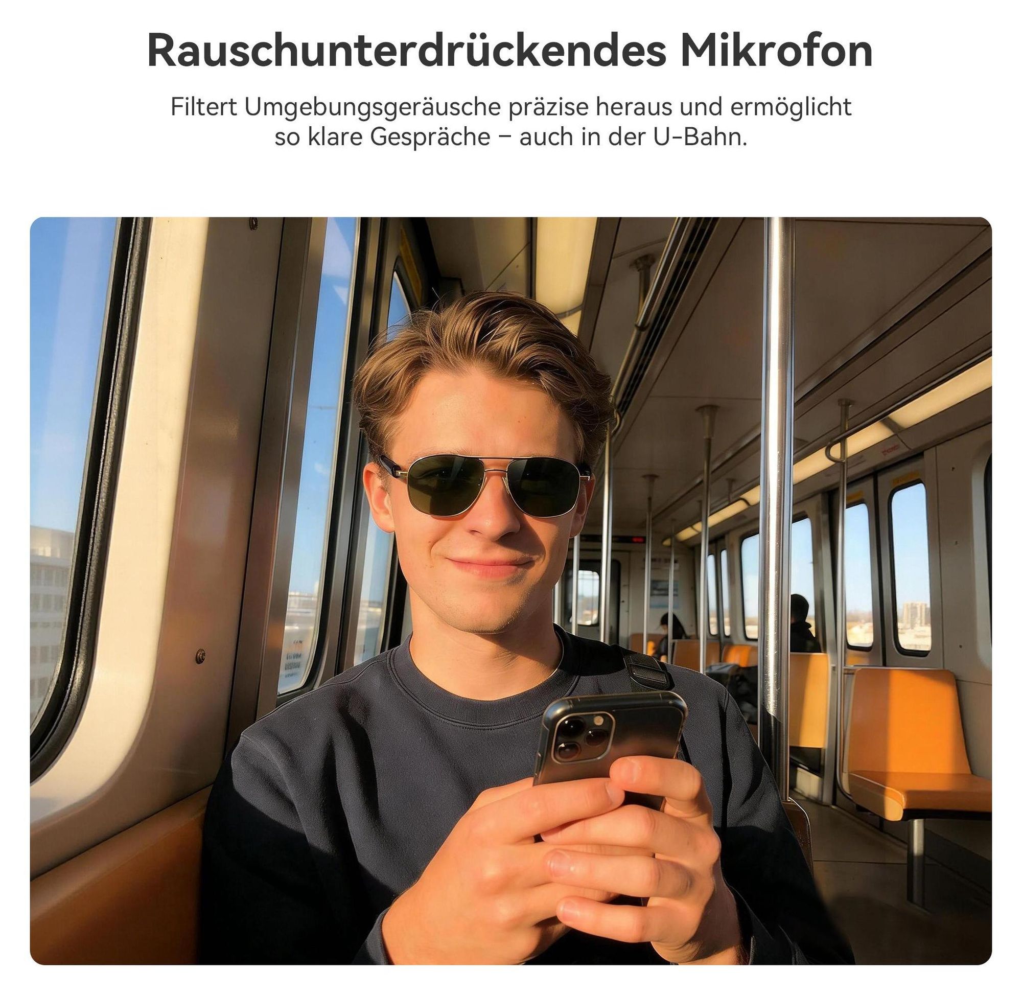 Blackview D1 Pro Smartbrille Bluetooth 6.0, 360° Raumklang, KI-Sprachsteuerung, IP54 Wasserfest, 6 Std. Musik, Leichte Metallbrille mit UV-Schutz