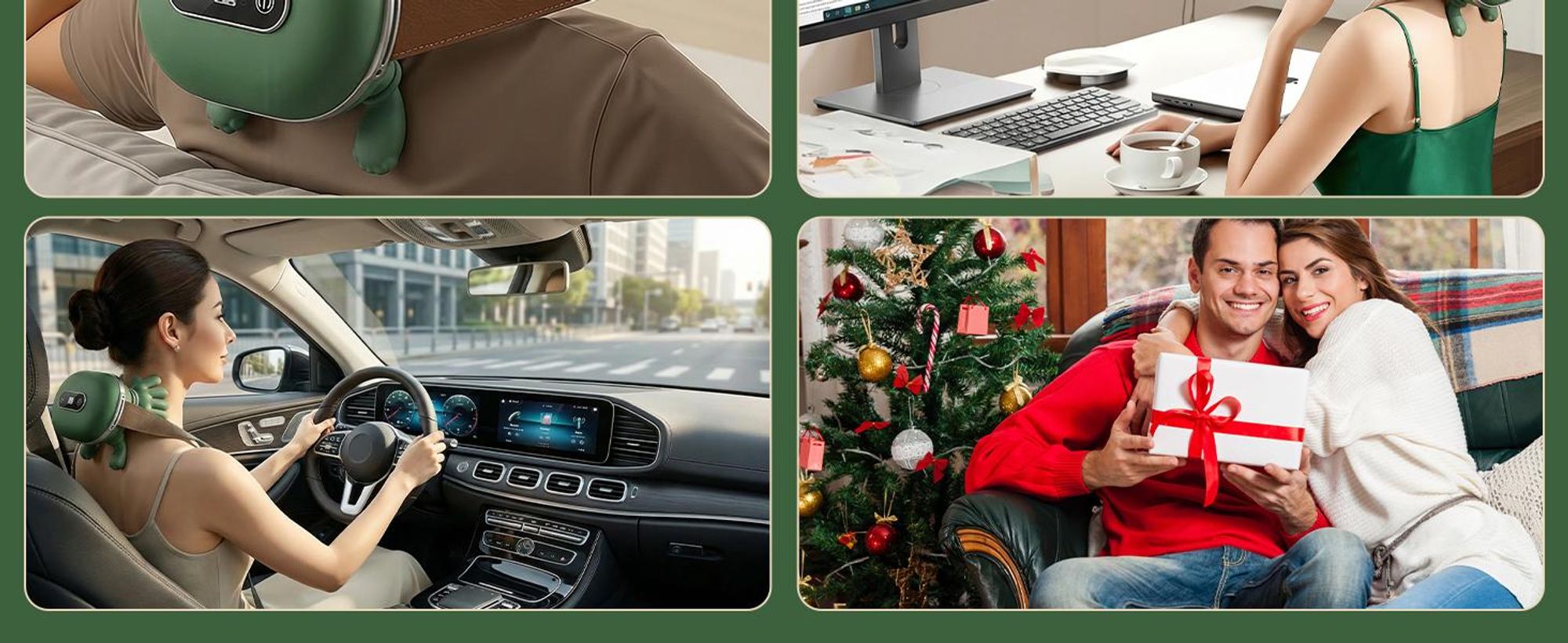 4D Shiatsu Massagegerät mit Touchscreen & Wärme – Nacken, Rücken, Schultern-Nur für kurze Zeit!
