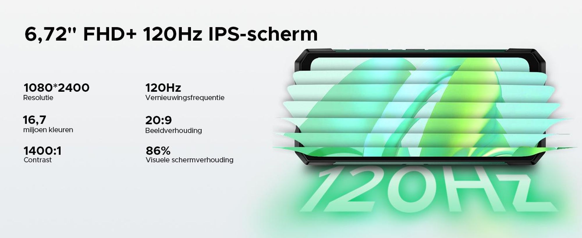 DOOGEE S200 Ultra robuuste smartphone, 5G, IP68/IP69K, 6,72" 120Hz, 1,32" AMOLED-scherm, 11000mAh batterij, 66W opladen, 48GB+1TB opslag, 100MP camera