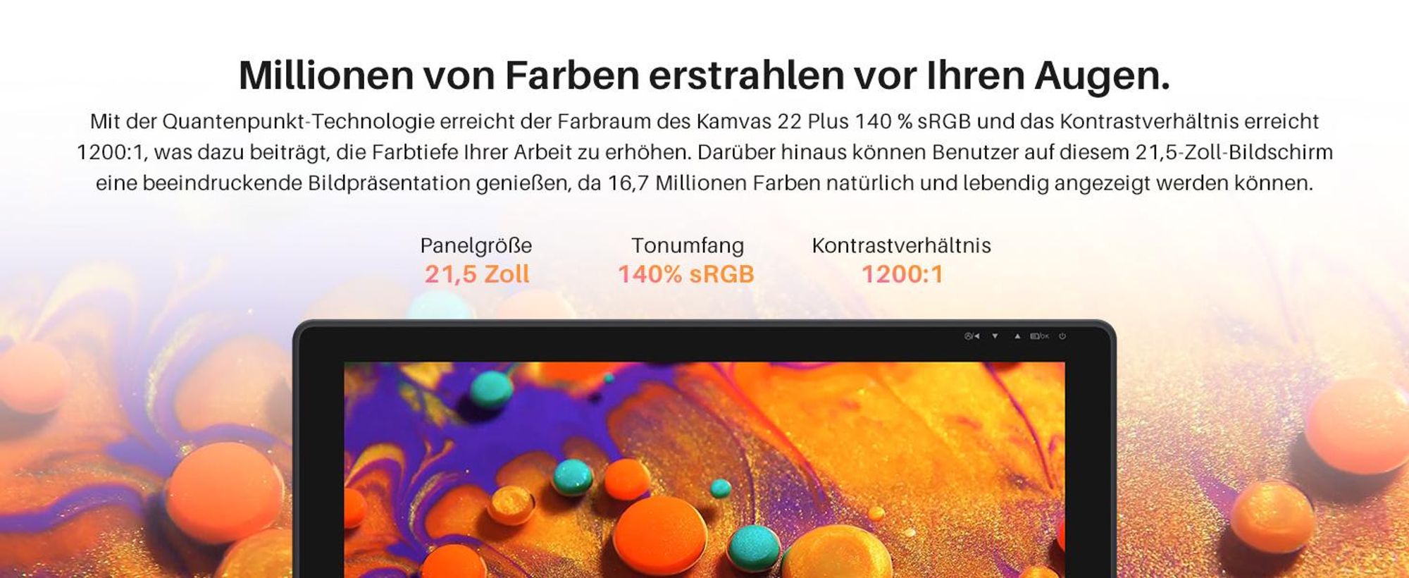 Grafiktablett Huion Kamvas 22 Plus