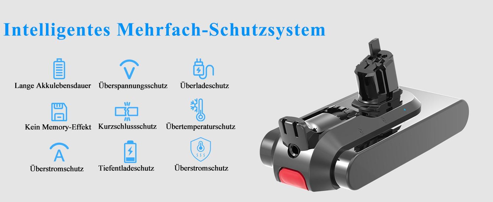 Akku für Dyson V11 V15 SV15 SV16 SV22,  25.2V 3900mAh Dyson V11 V15 Ersatzakku mit Knopf-Installationsart (Nicht für SV14 mit Schrauben)